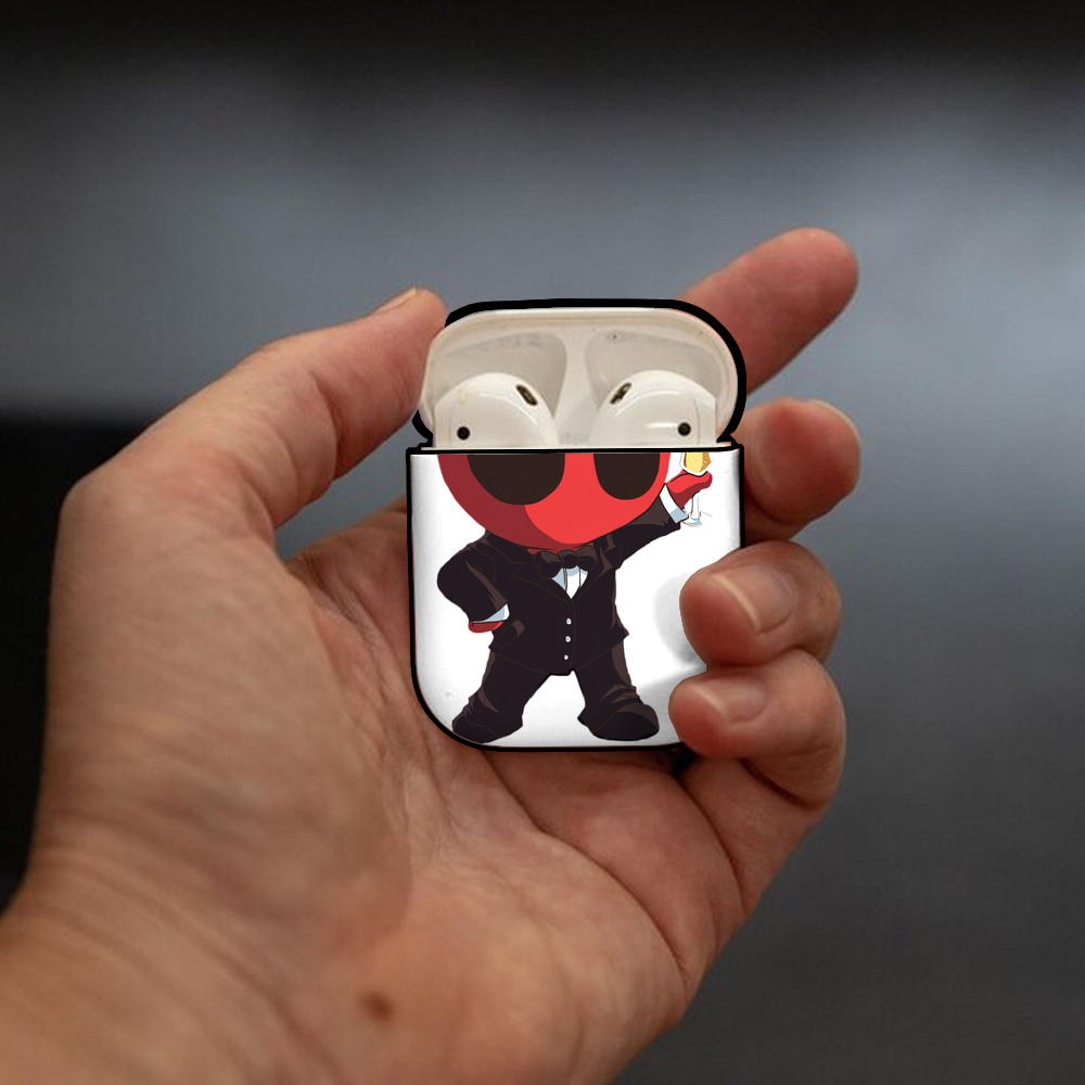 Deadpool デッドプール AirPods 第2世代保護ケース ハードシェル ブラック 耐衝撃・防指紋・カラビナ付き