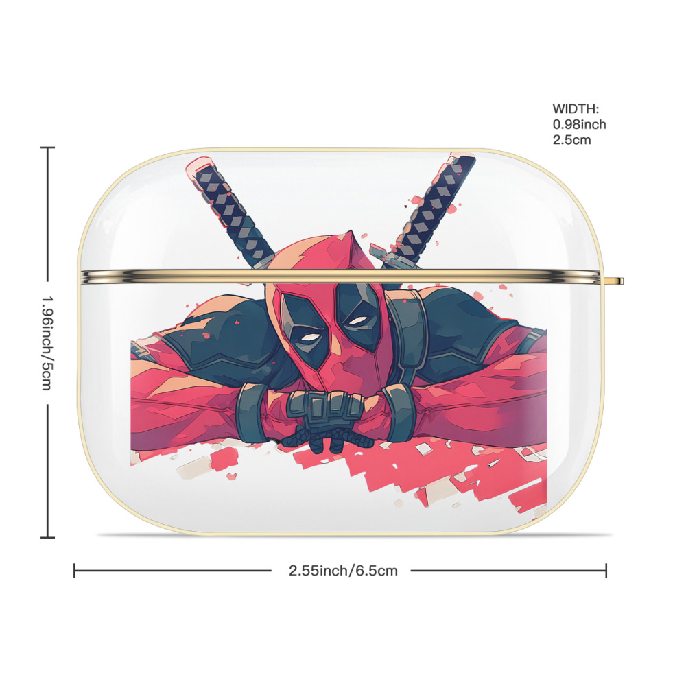 Deadpool デッドプール 【AirPods Pro用】ハードシェル保護ケース｜耐衝撃・防指紋・カラビナ付き商品仕様