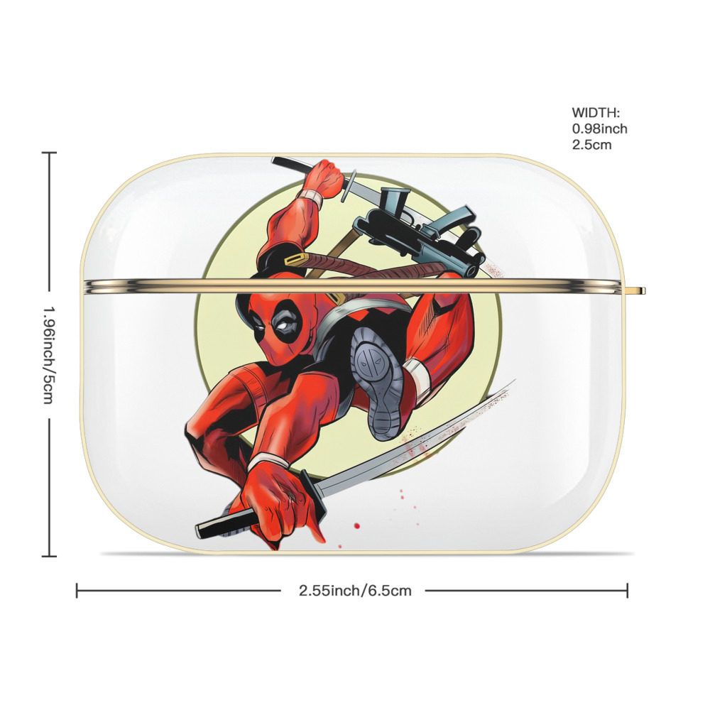 Deadpool デッドプール 【AirPods Pro用】ハードシェル保護ケース｜耐衝撃・防指紋・カラビナ付き商品仕様