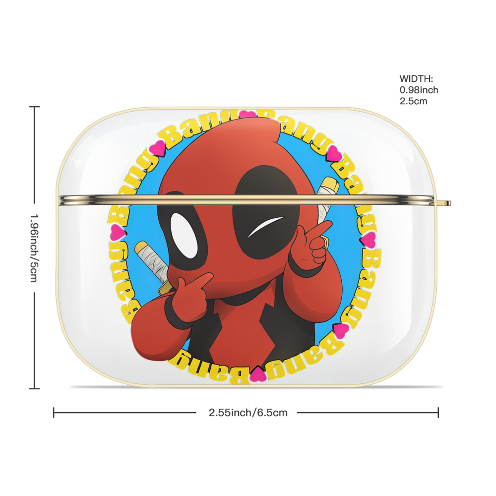 Deadpool デッドプール 【AirPods Pro用】ハードシェル保護ケース｜耐衝撃・防指紋・カラビナ付き商品仕様
