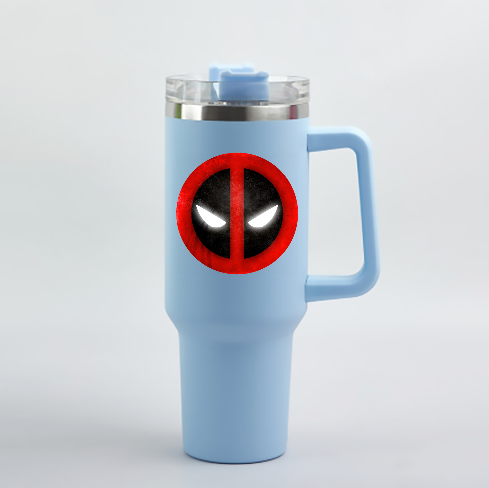 （画像用） Deadpool デッドプール 1200mL車用タンブラー - クリスタルステッカー（プラスチックストロー付き）