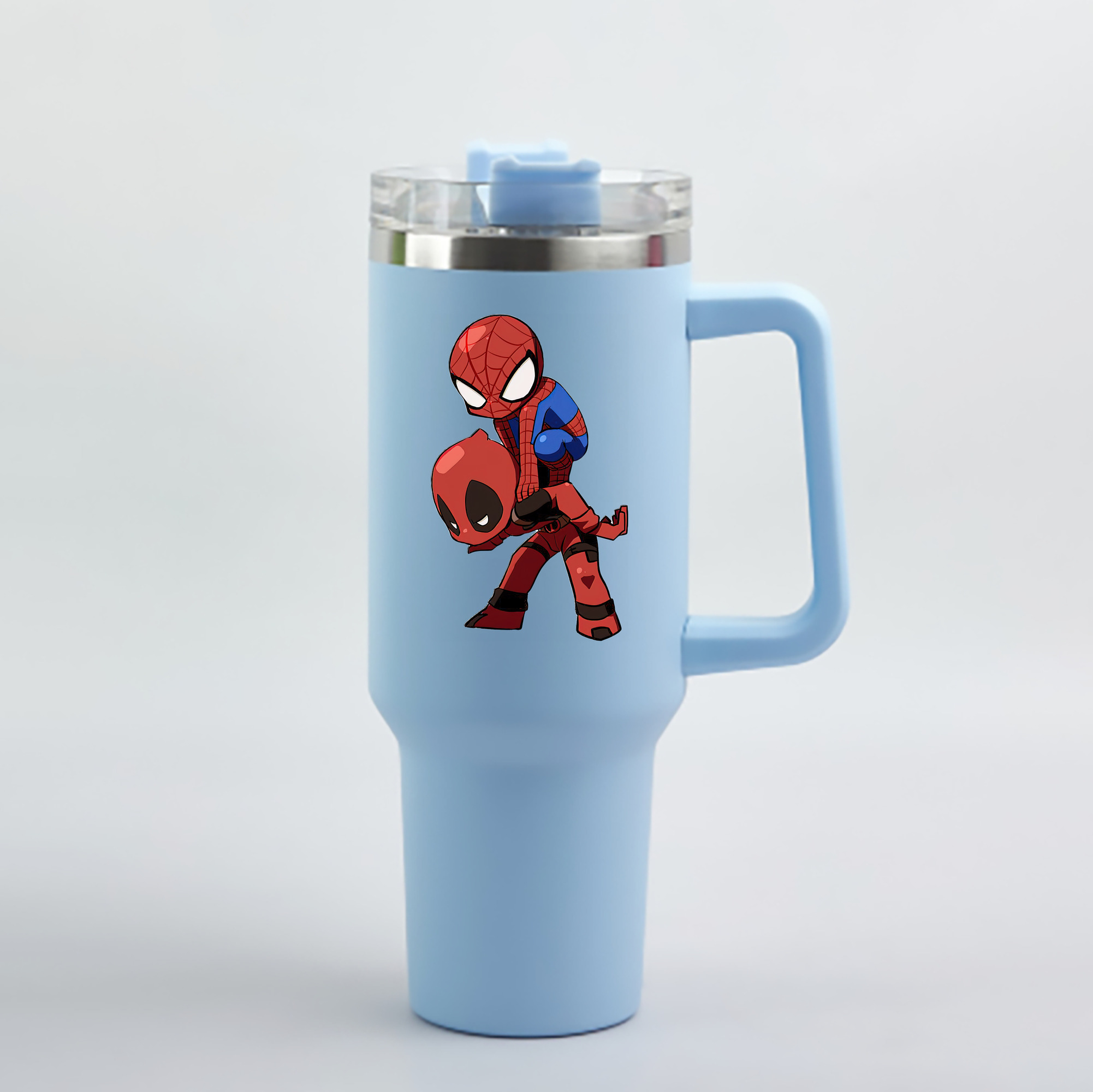 （画像用） Deadpool デッドプール 1200mL車用タンブラー - クリスタルステッカー（プラスチックストロー付き）