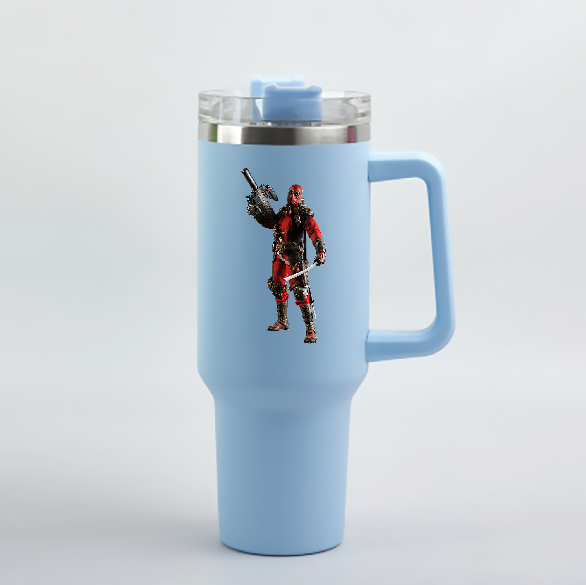 （画像用） Deadpool デッドプール 1200mL車用タンブラー - クリスタルステッカー（プラスチックストロー付き）