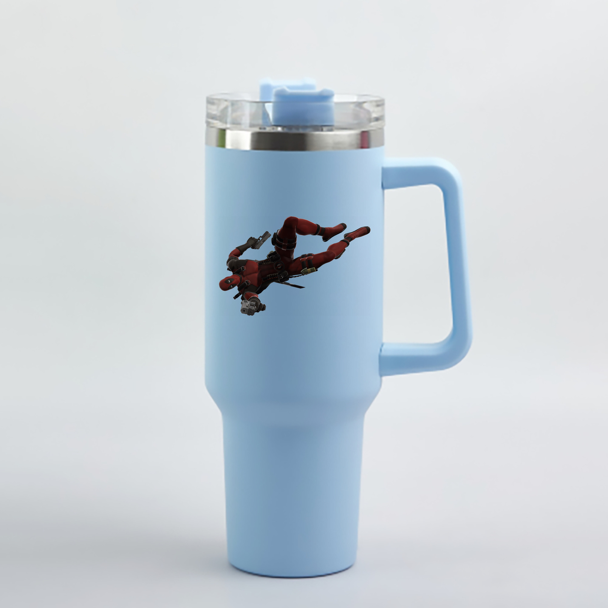 （画像用） Deadpool デッドプール 1200mL車用タンブラー - クリスタルステッカー（プラスチックストロー付き）