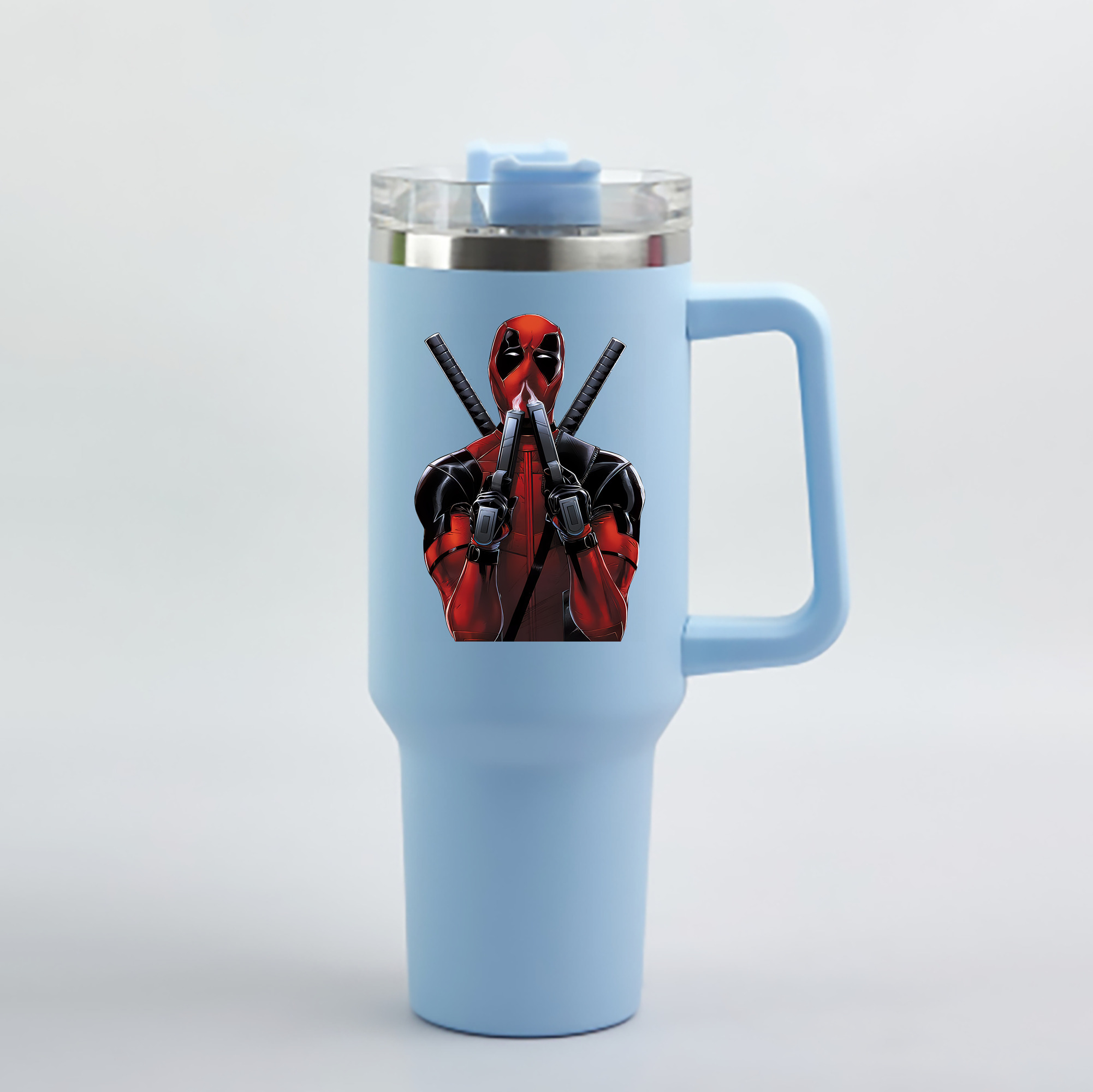 （画像用） Deadpool デッドプール 1200mL車用タンブラー - クリスタルステッカー（プラスチックストロー付き）