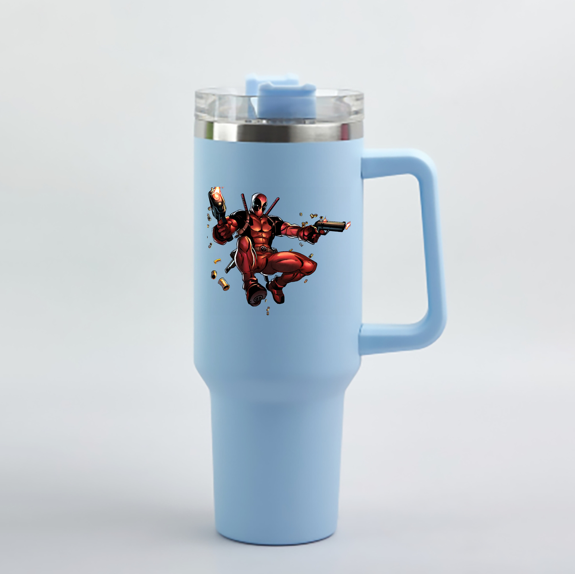 （画像用） Deadpool デッドプール 1200mL車用タンブラー - クリスタルステッカー（プラスチックストロー付き）