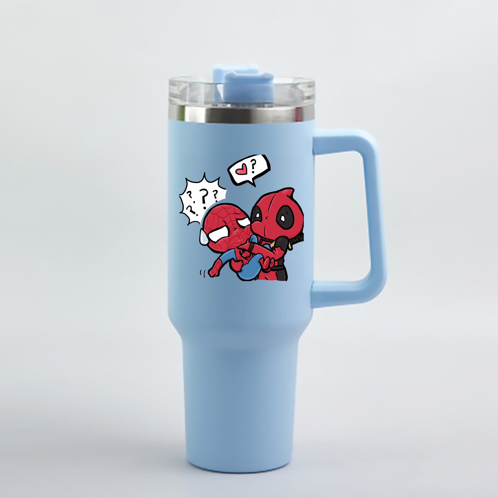 （画像用） Deadpool デッドプール 1200mL車用タンブラー - クリスタルステッカー（プラスチックストロー付き）