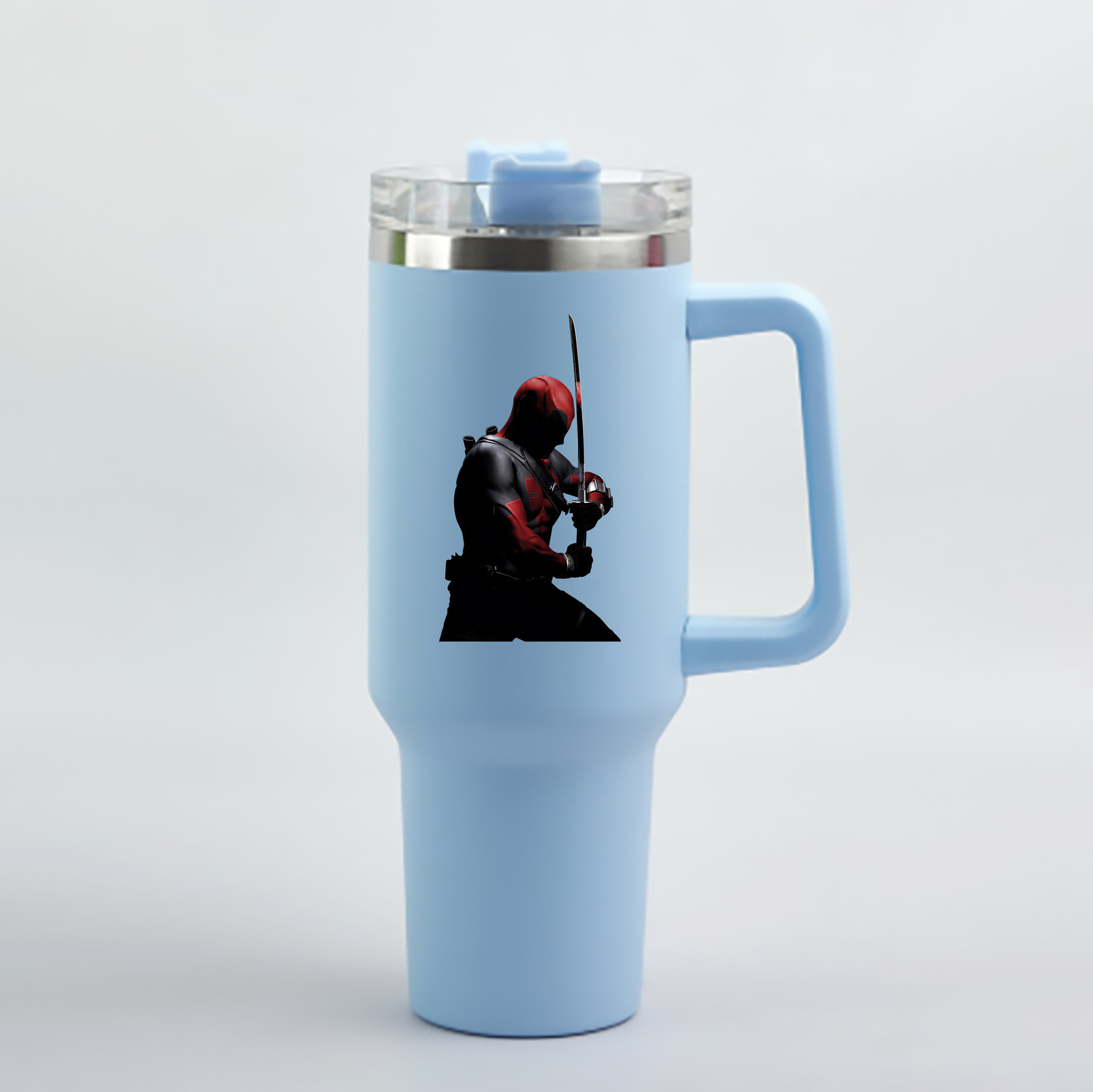 （画像用） Deadpool デッドプール 1200mL車用タンブラー - クリスタルステッカー（プラスチックストロー付き）