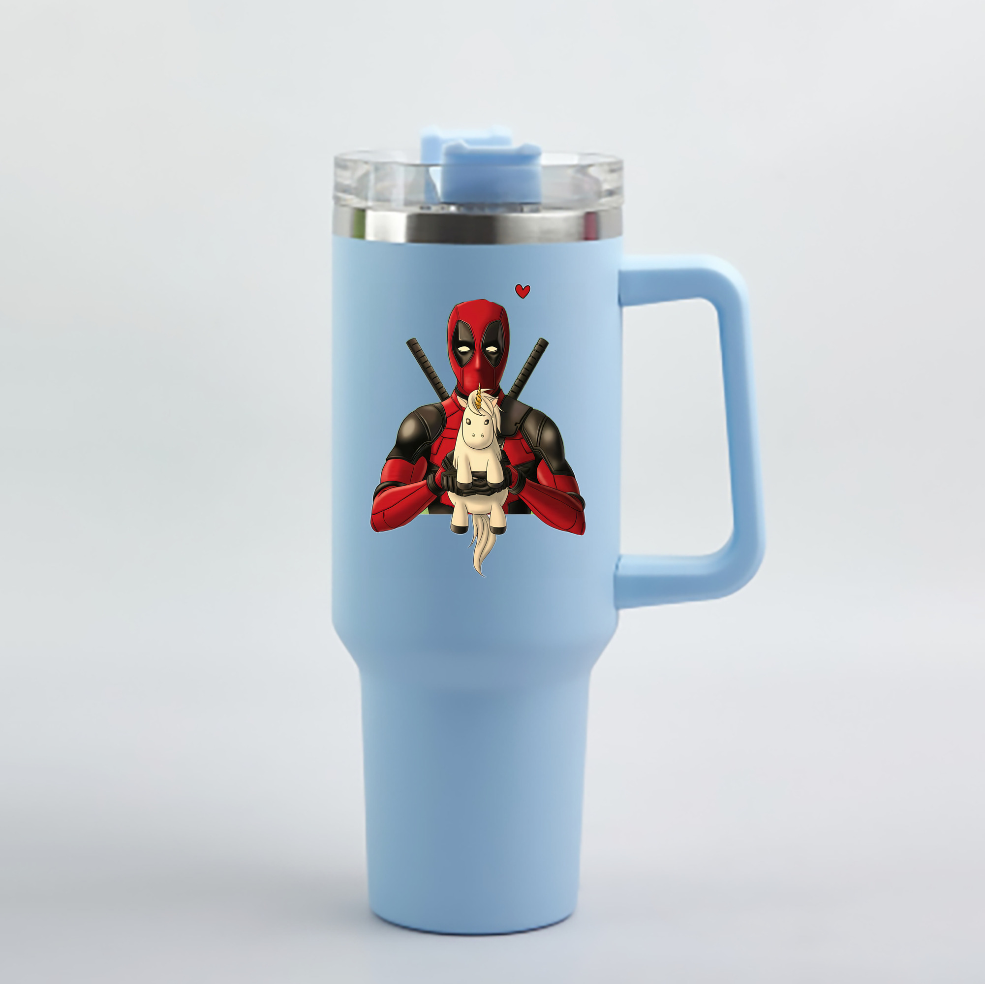 （画像用） Deadpool デッドプール 1200mL車用タンブラー - クリスタルステッカー（プラスチックストロー付き）