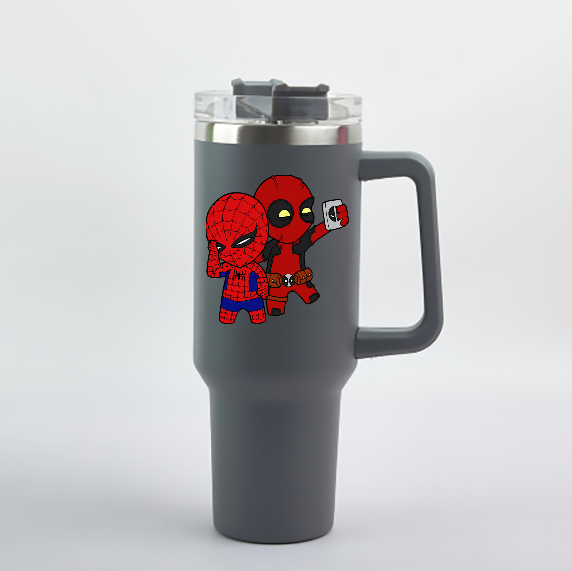 （画像用） Deadpool デッドプール 1200mL車用タンブラー - クリスタルステッカー（プラスチックストロー付き）