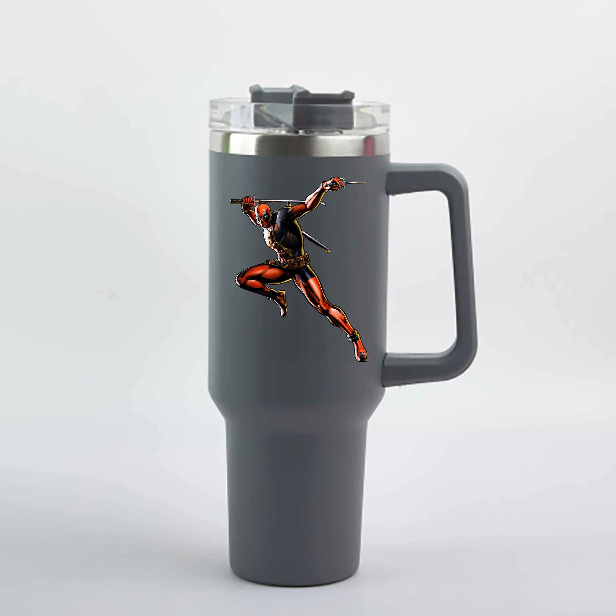 （画像用） Deadpool デッドプール 1200mL車用タンブラー - クリスタルステッカー（プラスチックストロー付き）