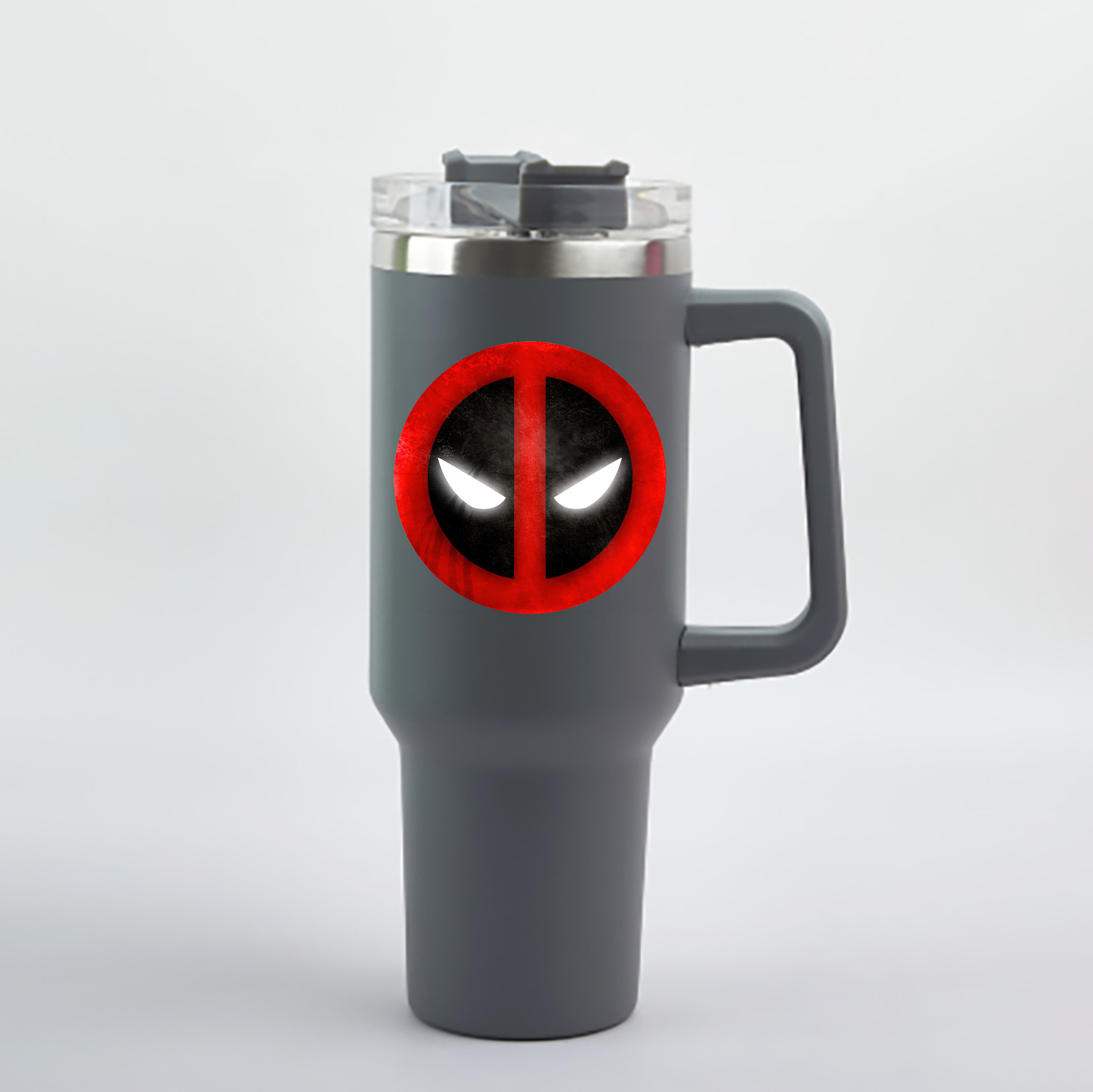 （画像用） Deadpool デッドプール 1200mL車用タンブラー - クリスタルステッカー（プラスチックストロー付き）