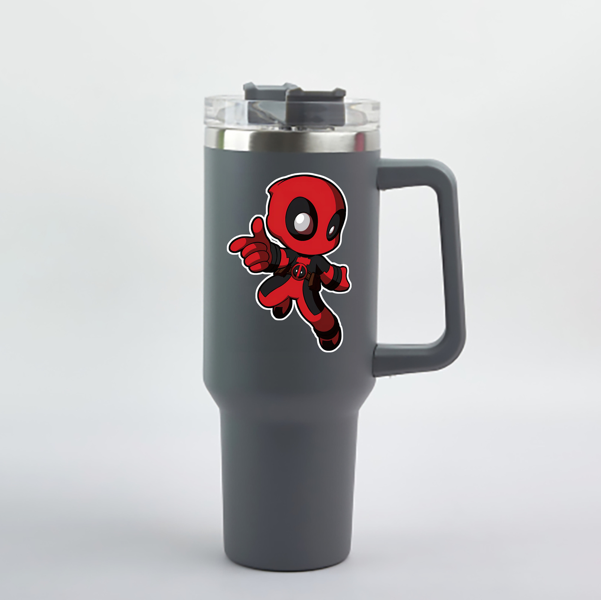 （画像用） Deadpool デッドプール 1200mL車用タンブラー - クリスタルステッカー（プラスチックストロー付き）