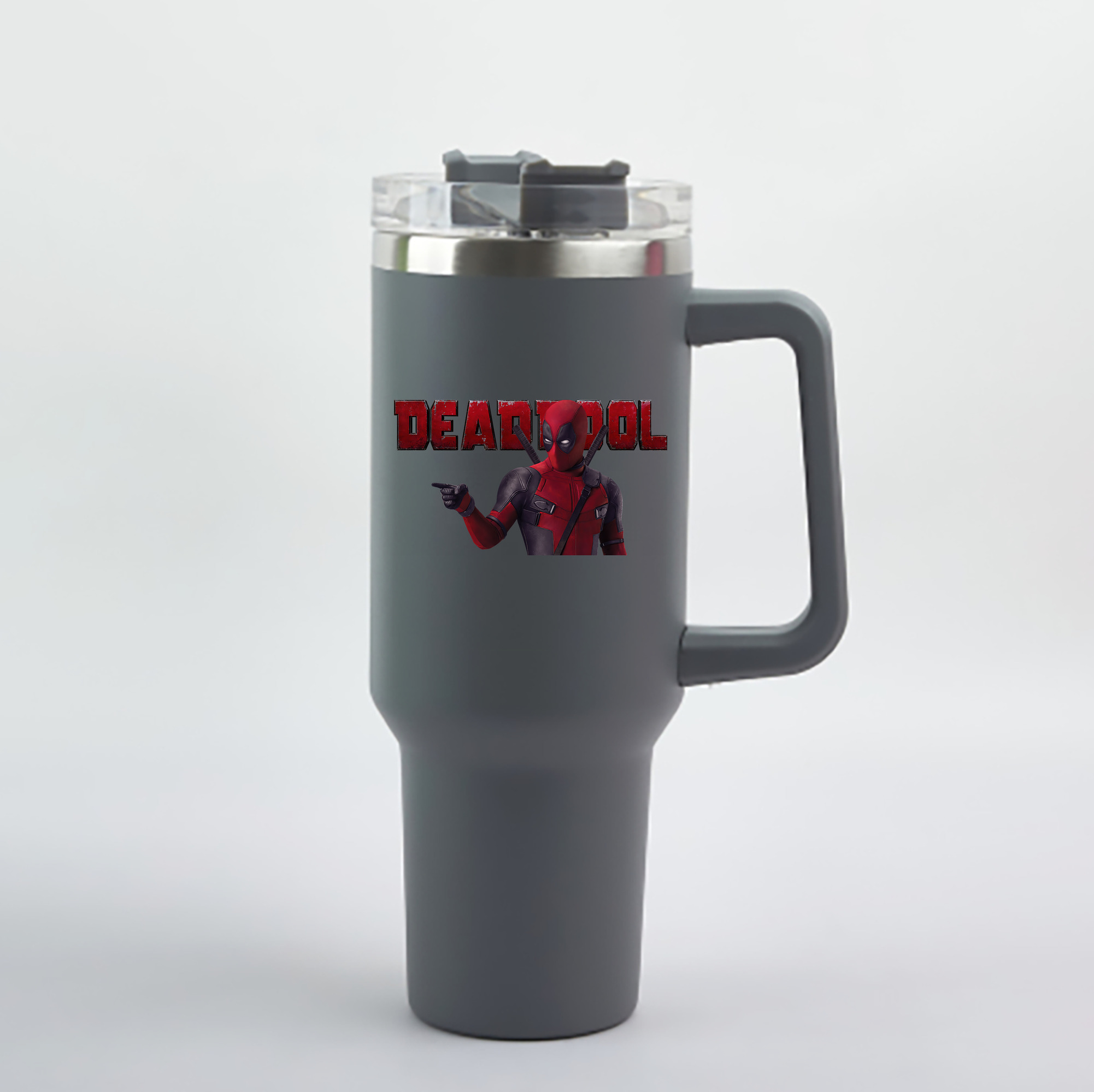 （画像用） Deadpool デッドプール 1200mL車用タンブラー - クリスタルステッカー（プラスチックストロー付き）