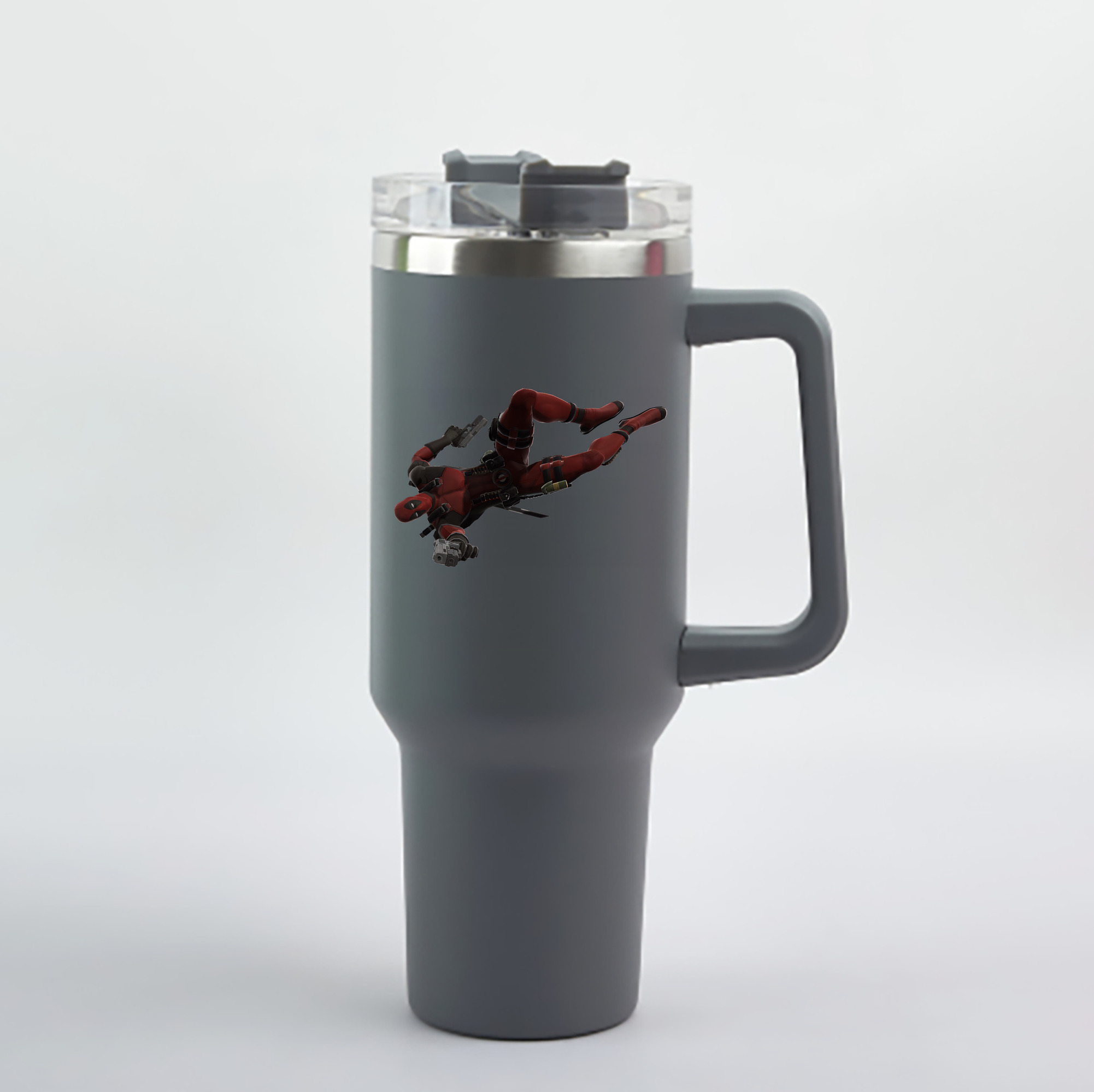 （画像用） Deadpool デッドプール 1200mL車用タンブラー - クリスタルステッカー（プラスチックストロー付き）