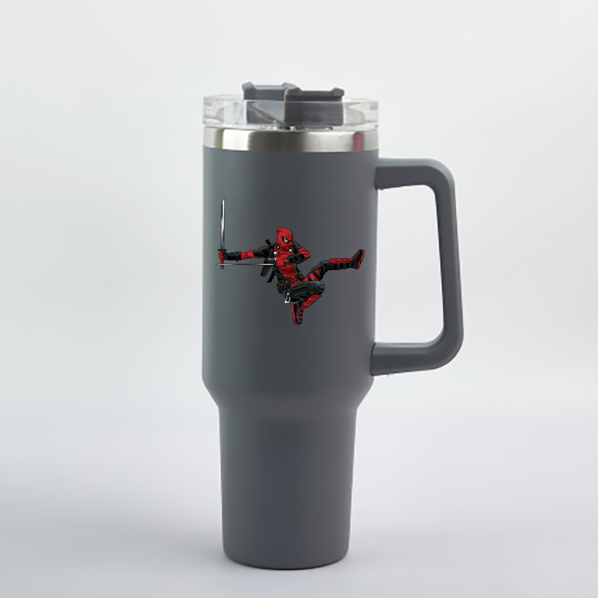 （画像用） Deadpool デッドプール 1200mL車用タンブラー - クリスタルステッカー（プラスチックストロー付き）