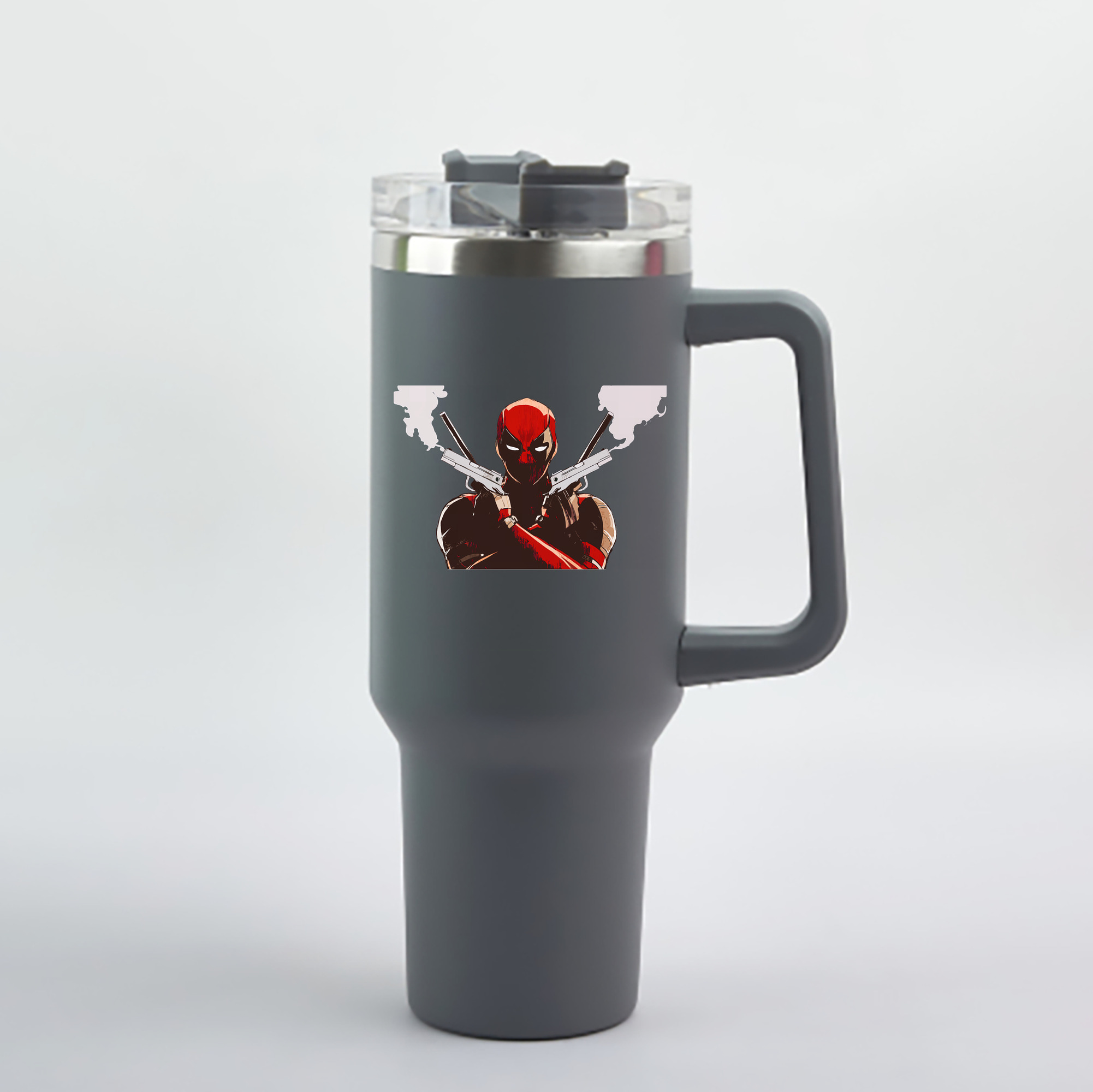（画像用） Deadpool デッドプール 1200mL車用タンブラー - クリスタルステッカー（プラスチックストロー付き）