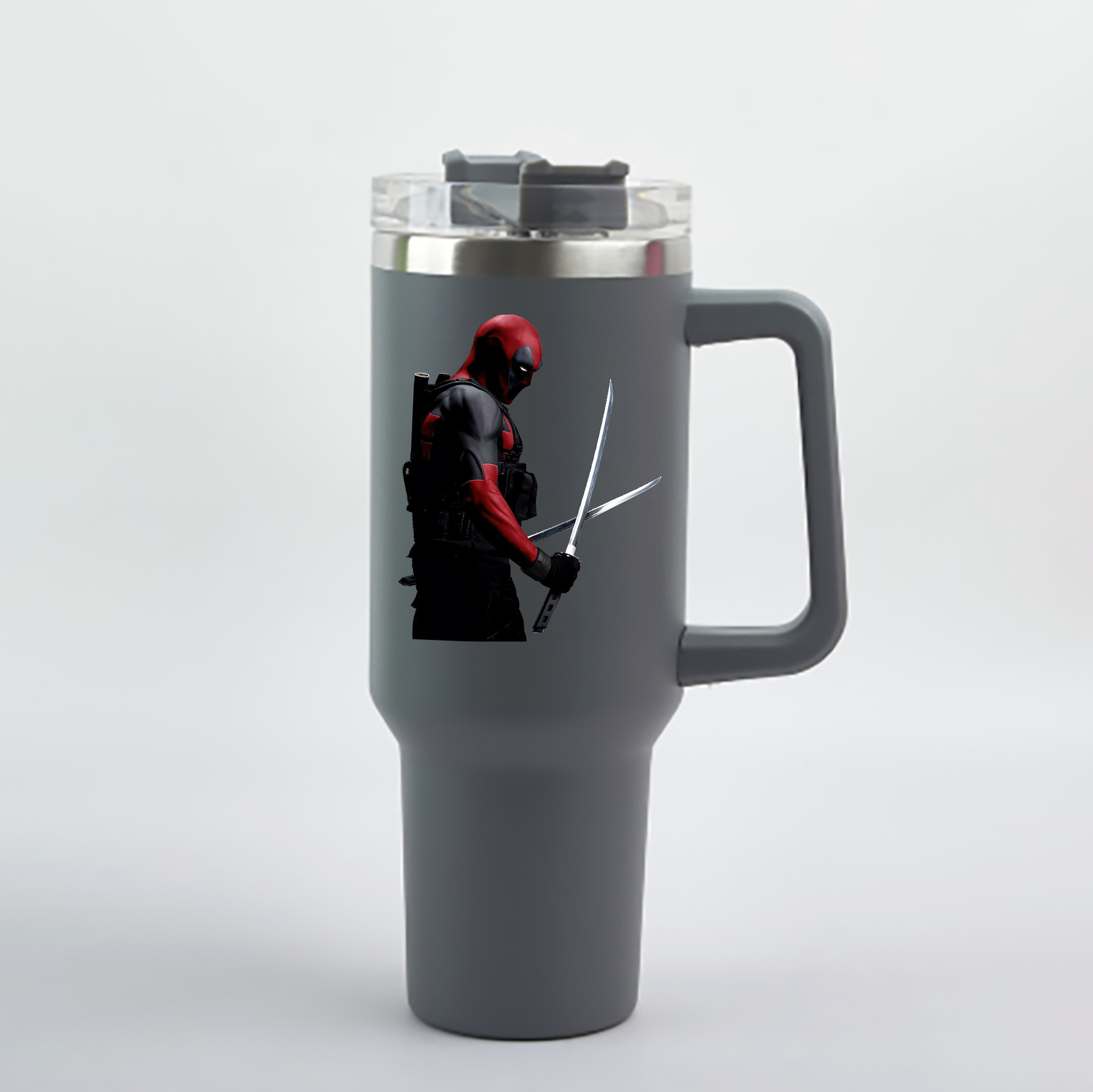 （画像用） Deadpool デッドプール 1200mL車用タンブラー - クリスタルステッカー（プラスチックストロー付き）