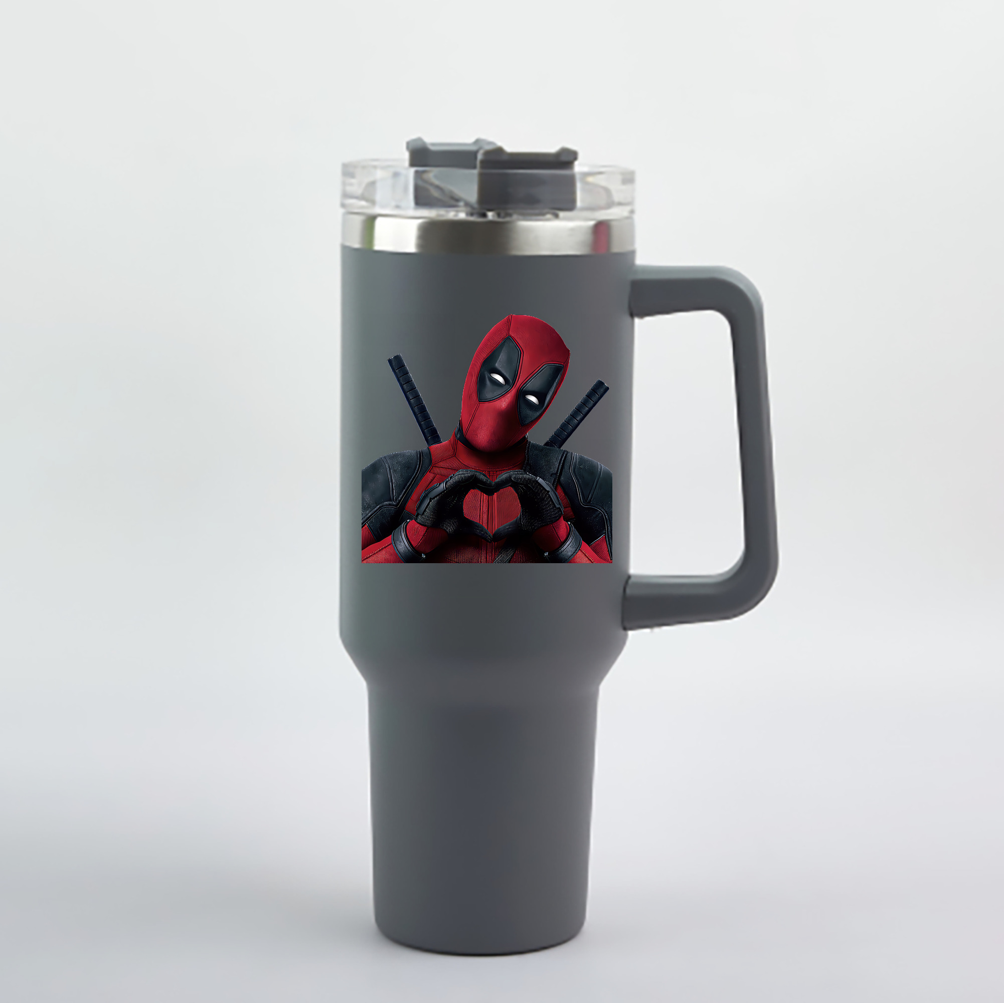 （画像用） Deadpool デッドプール 1200mL車用タンブラー - クリスタルステッカー（プラスチックストロー付き）
