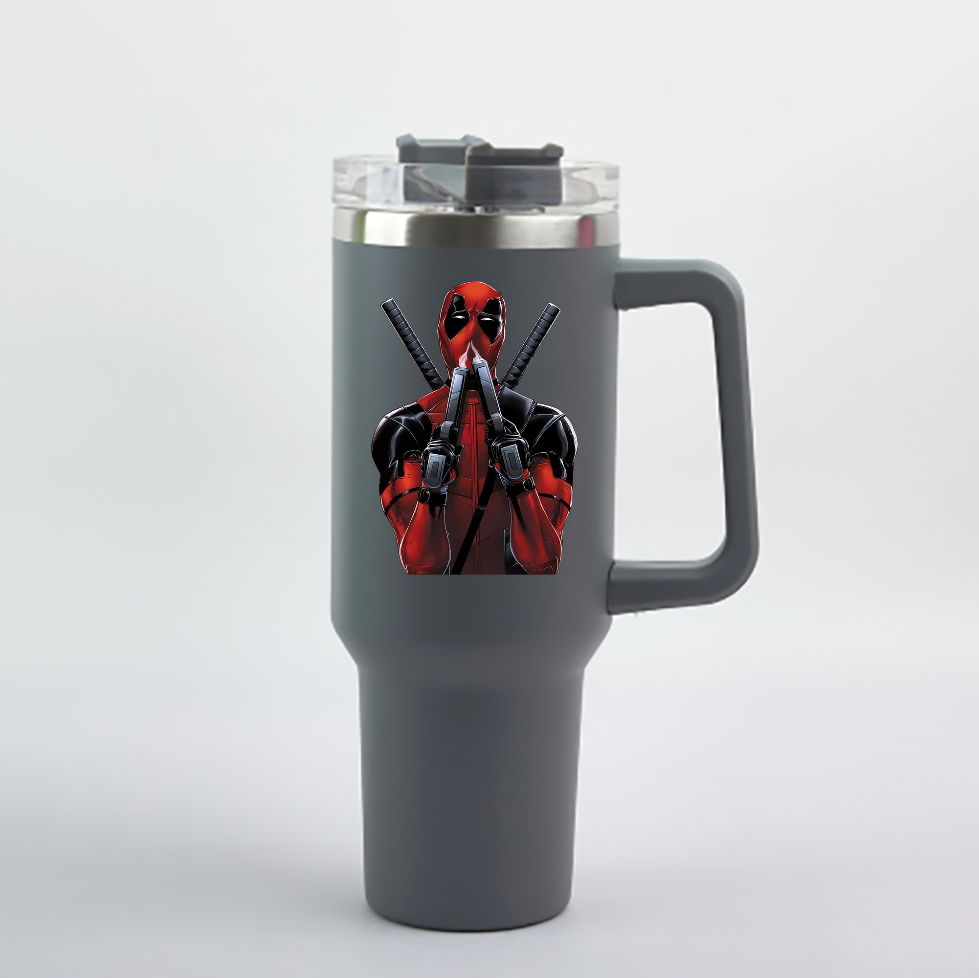 （画像用） Deadpool デッドプール 1200mL車用タンブラー - クリスタルステッカー（プラスチックストロー付き）