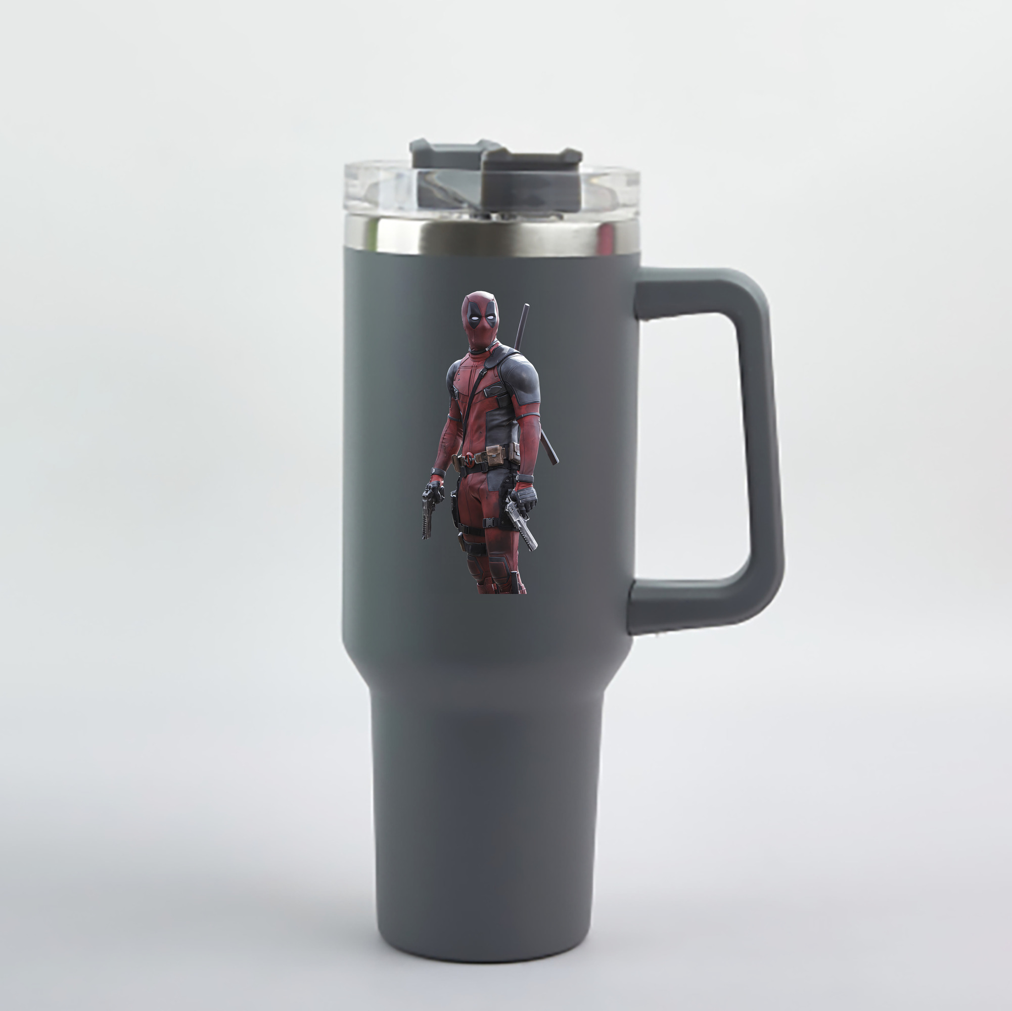 （画像用） Deadpool デッドプール 1200mL車用タンブラー - クリスタルステッカー（プラスチックストロー付き）