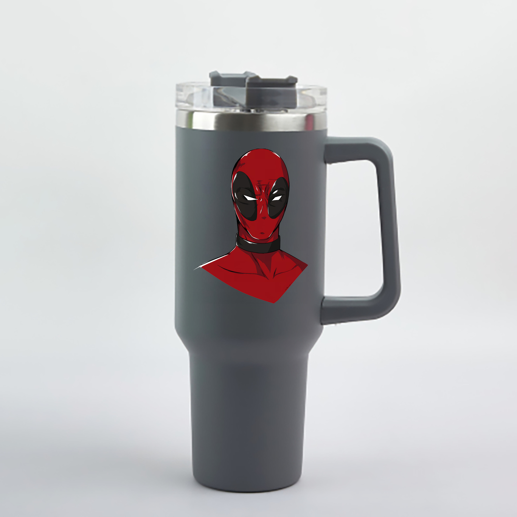 （画像用） Deadpool デッドプール 1200mL車用タンブラー - クリスタルステッカー（プラスチックストロー付き）