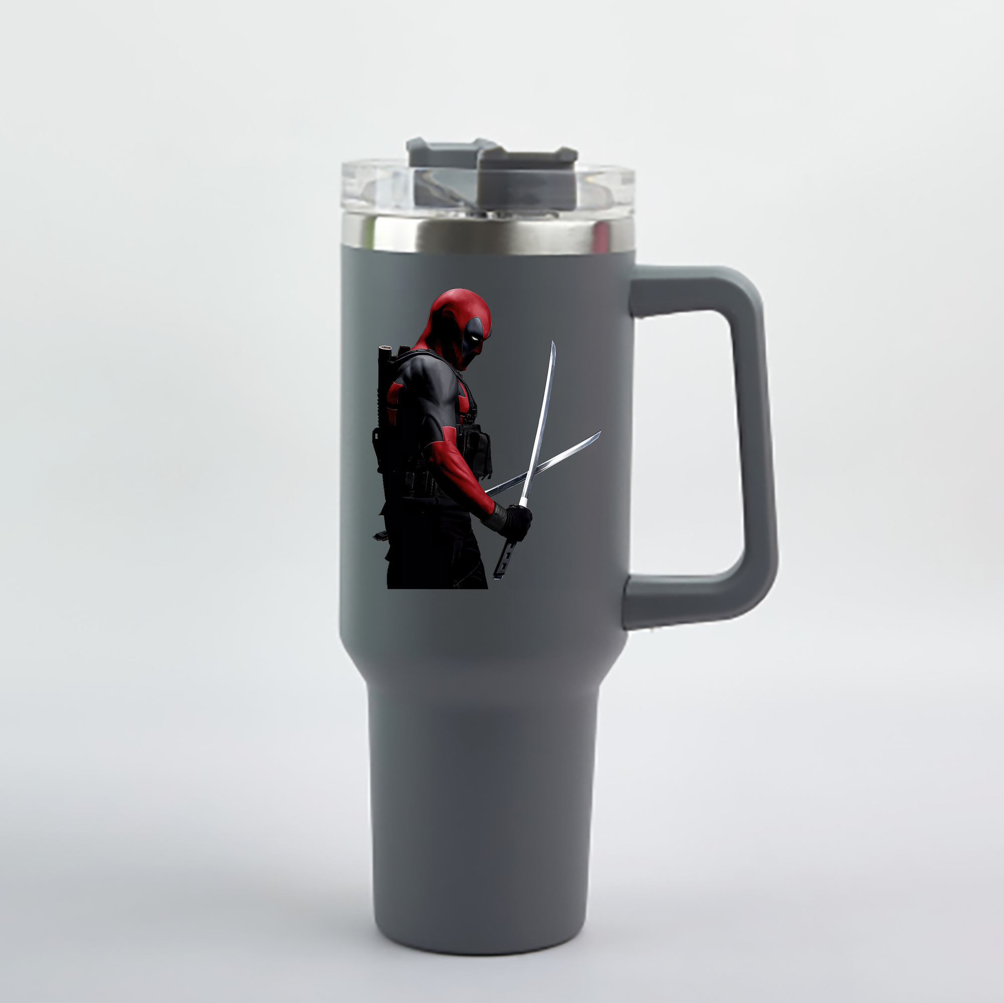 （画像用） Deadpool デッドプール 1200mL車用タンブラー - クリスタルステッカー（プラスチックストロー付き）