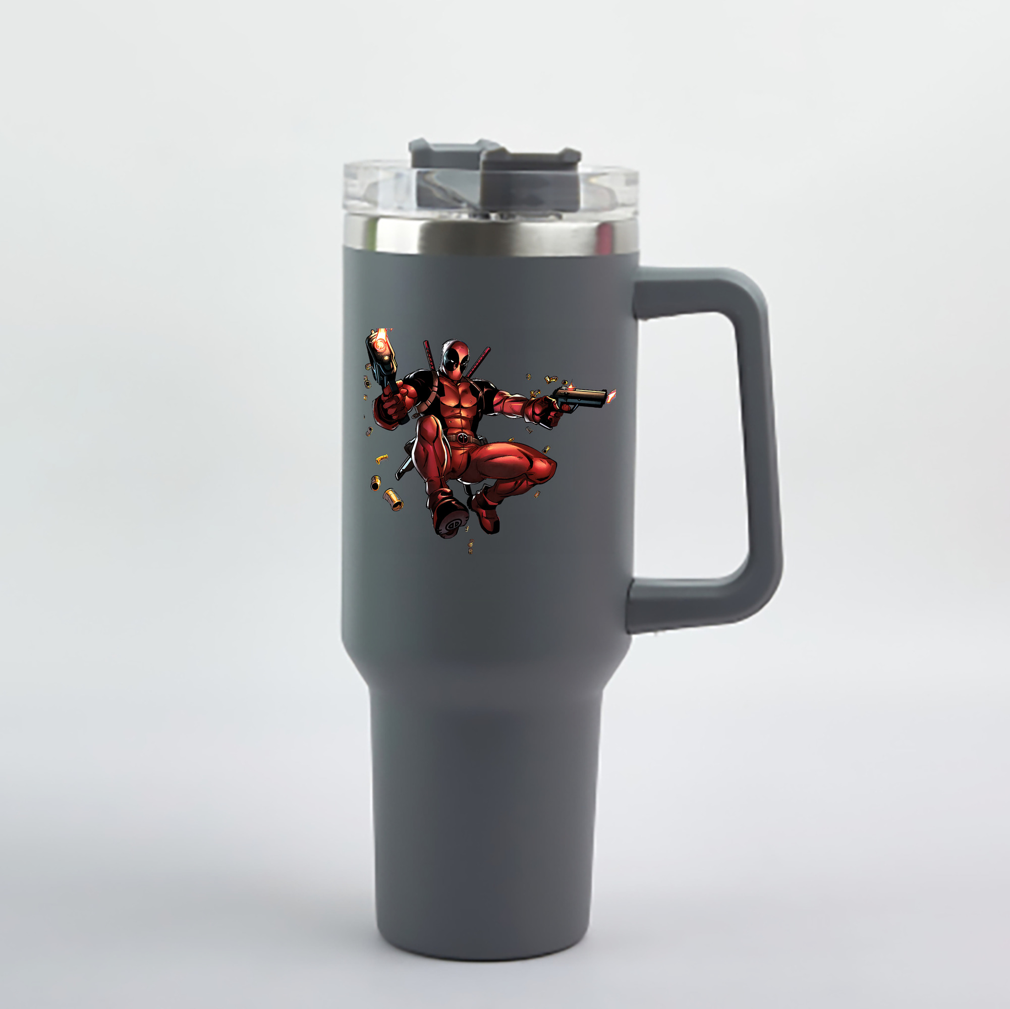 （画像用） Deadpool デッドプール 1200mL車用タンブラー - クリスタルステッカー（プラスチックストロー付き）