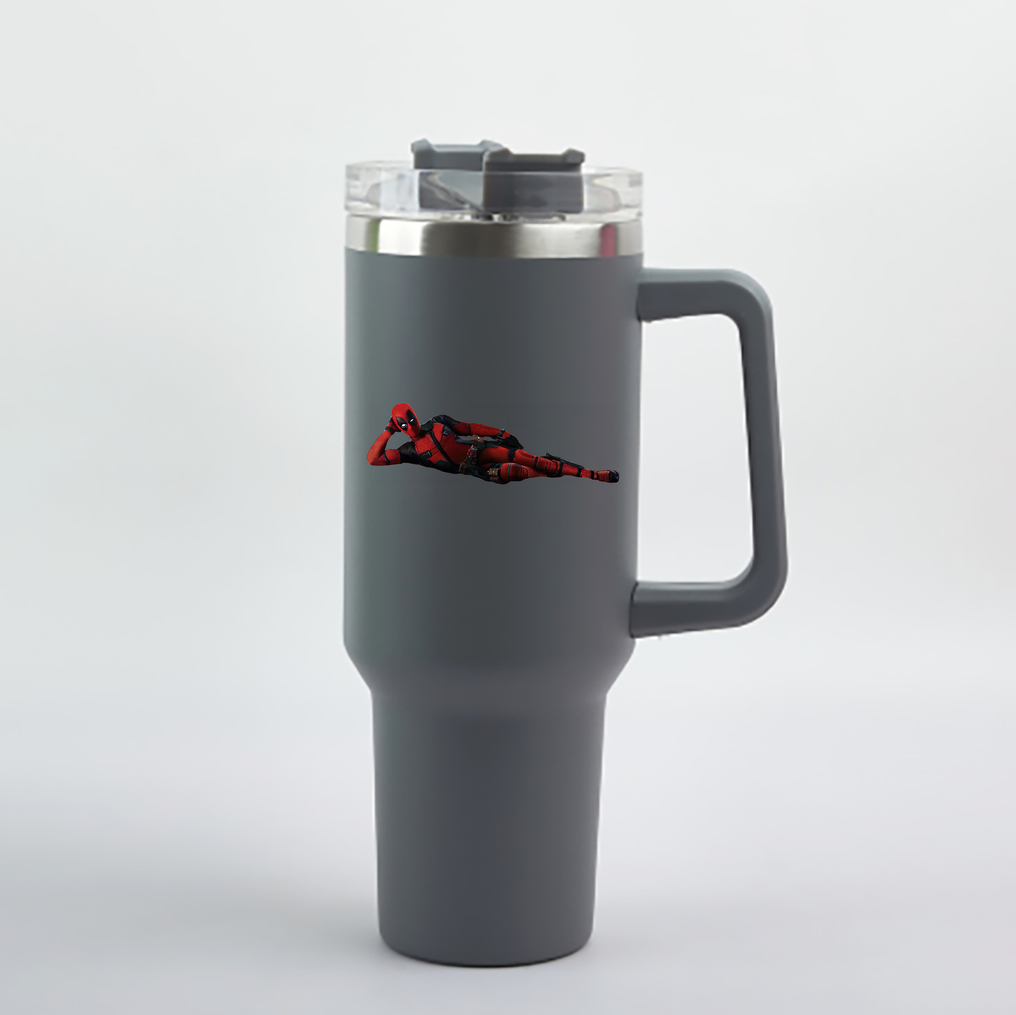 （画像用） Deadpool デッドプール 1200mL車用タンブラー - クリスタルステッカー（プラスチックストロー付き）