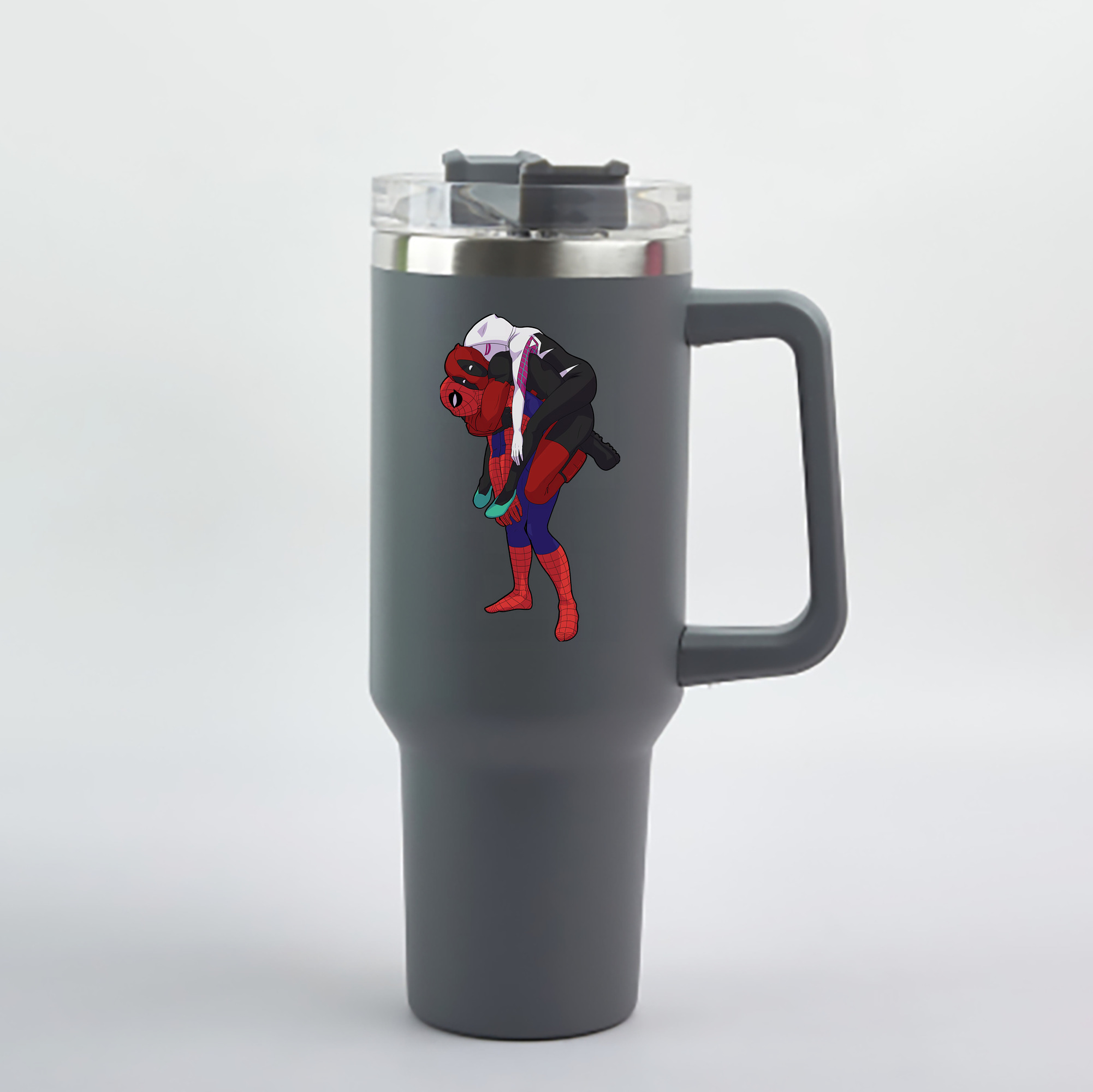 （画像用） Deadpool デッドプール 1200mL車用タンブラー - クリスタルステッカー（プラスチックストロー付き）