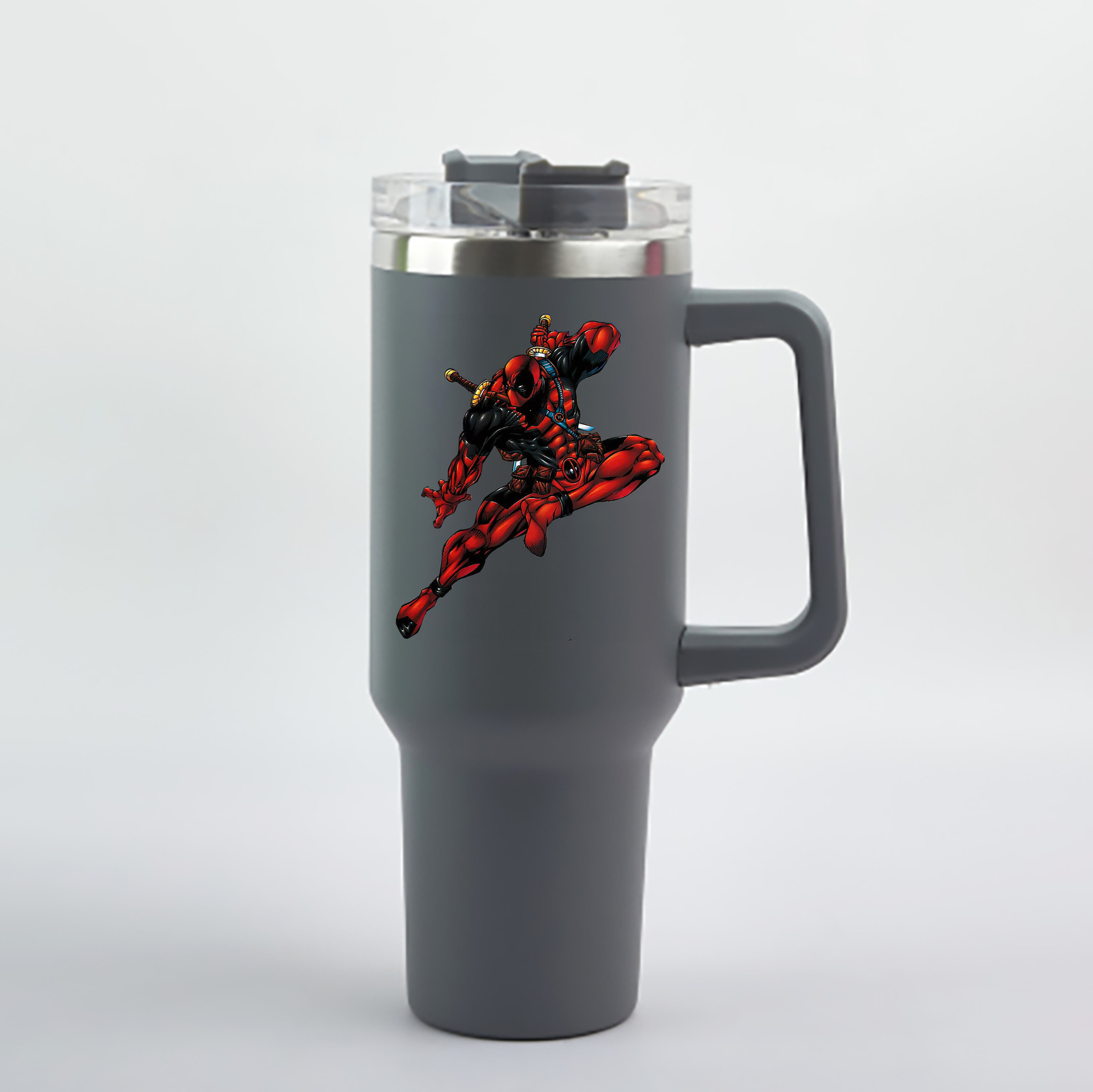 （画像用） Deadpool デッドプール 1200mL車用タンブラー - クリスタルステッカー（プラスチックストロー付き）