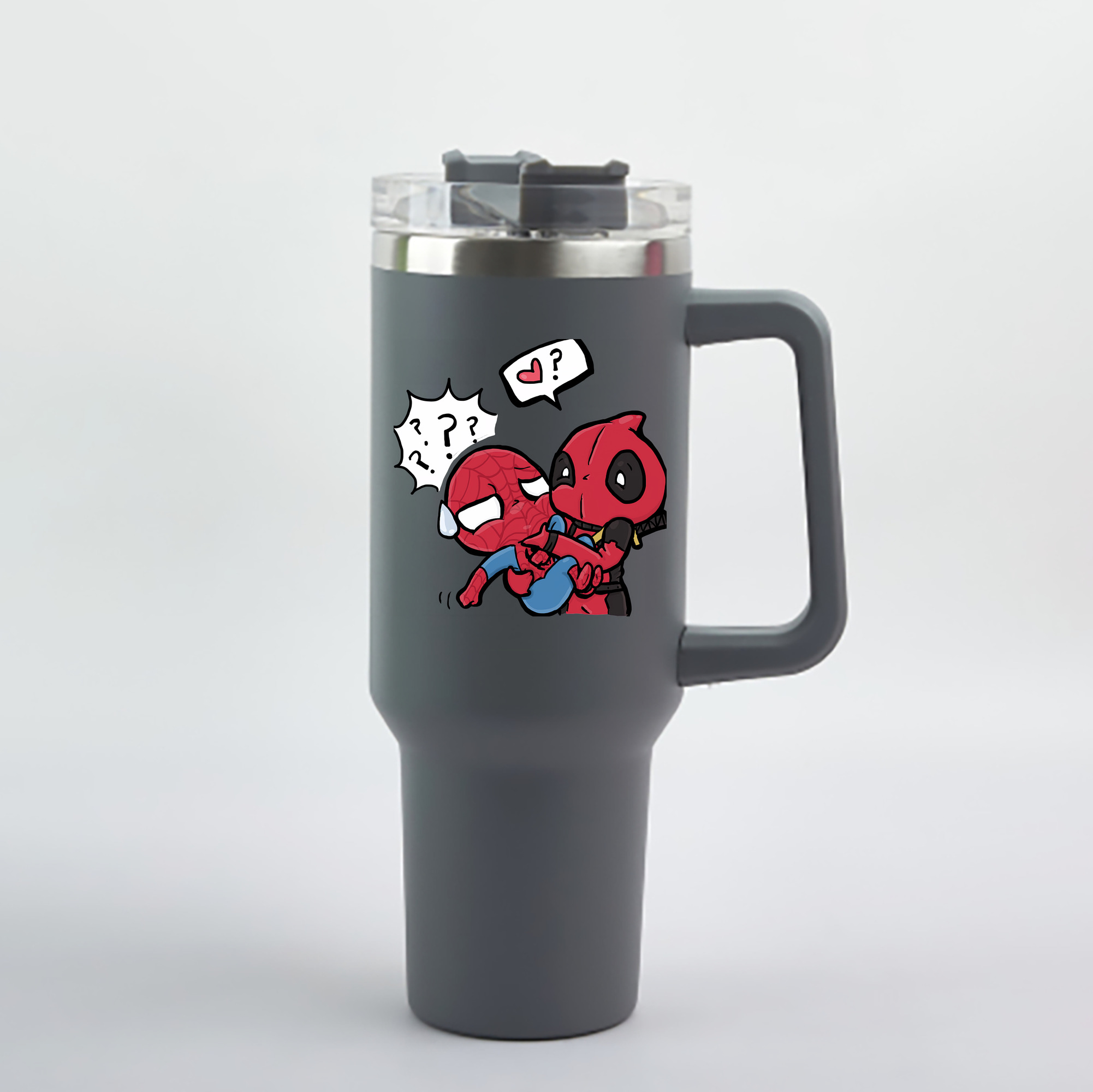 （画像用） Deadpool デッドプール 1200mL車用タンブラー - クリスタルステッカー（プラスチックストロー付き）