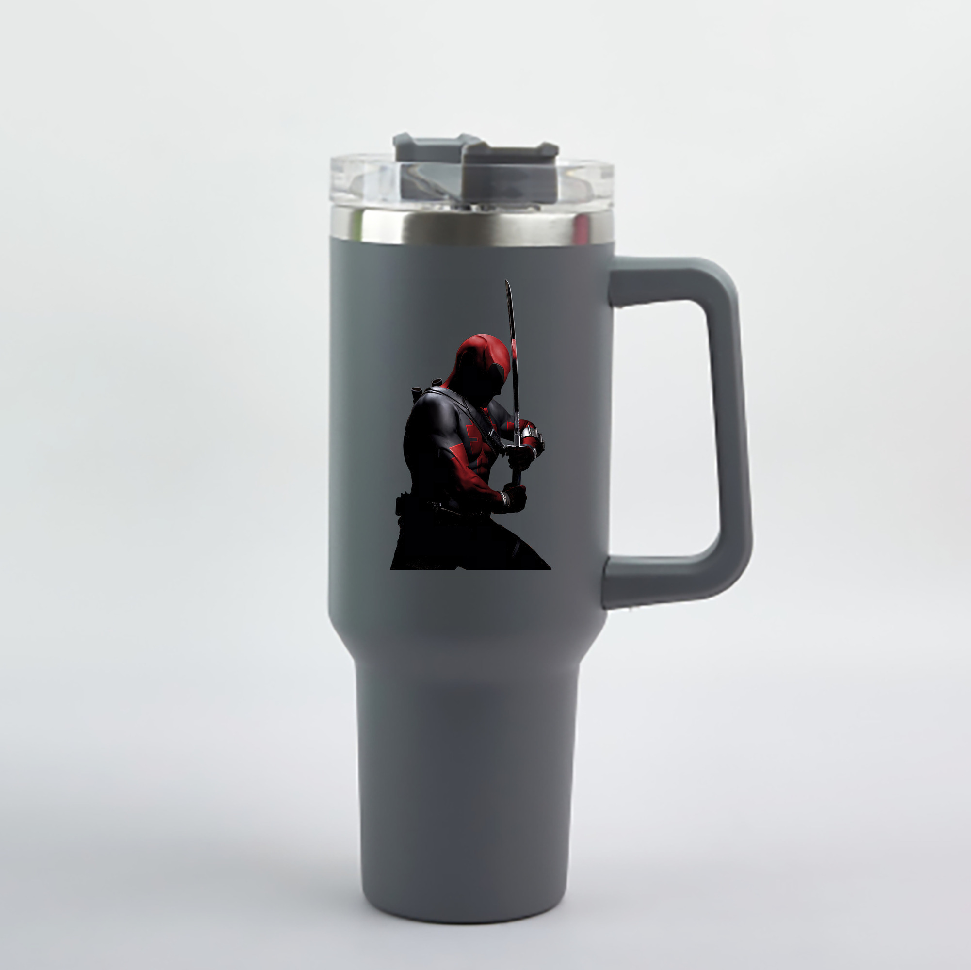 （画像用） Deadpool デッドプール 1200mL車用タンブラー - クリスタルステッカー（プラスチックストロー付き）