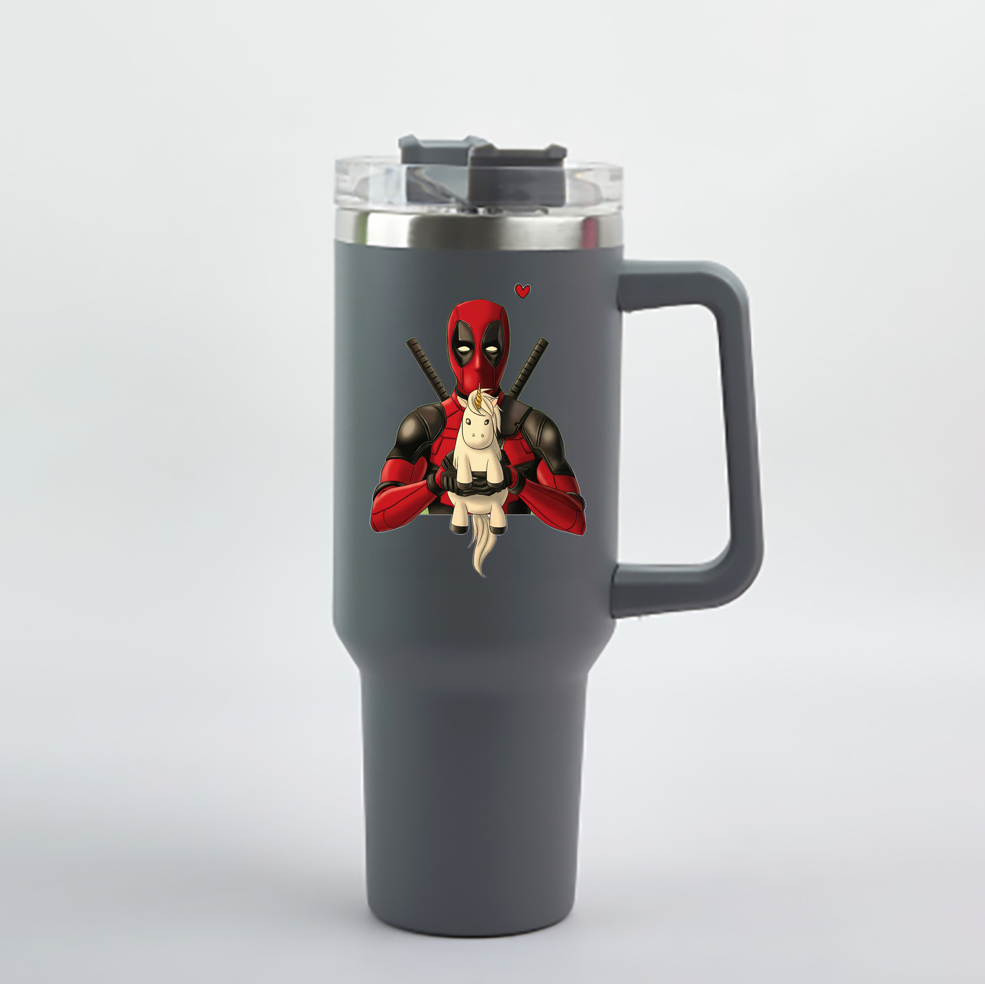 （画像用） Deadpool デッドプール 1200mL車用タンブラー - クリスタルステッカー（プラスチックストロー付き）