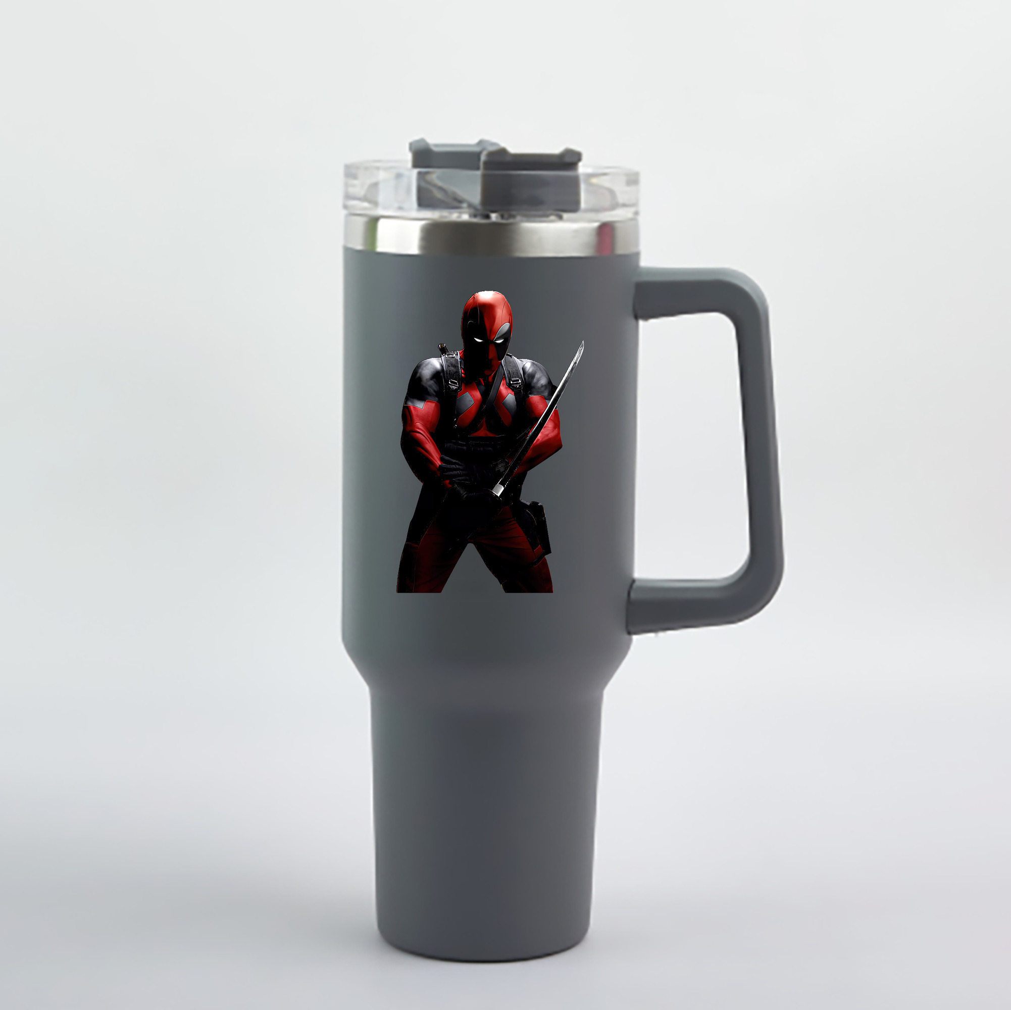 （画像用） Deadpool デッドプール 1200mL車用タンブラー - クリスタルステッカー（プラスチックストロー付き）