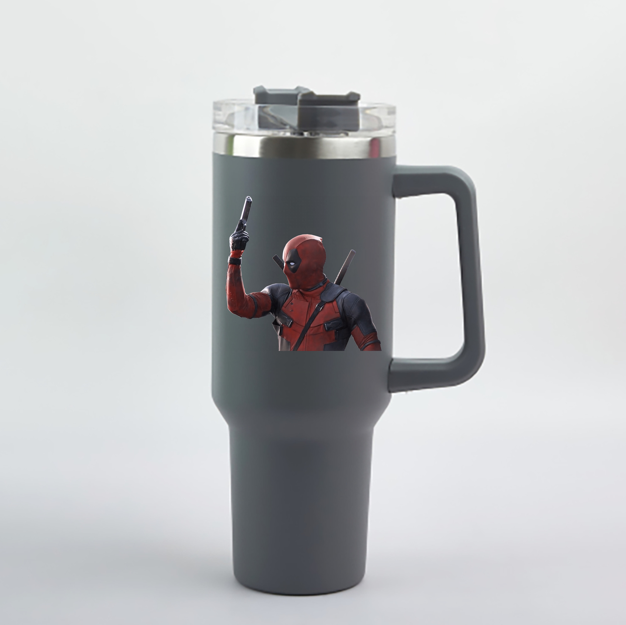 （画像用） Deadpool デッドプール 1200mL車用タンブラー - クリスタルステッカー（プラスチックストロー付き）