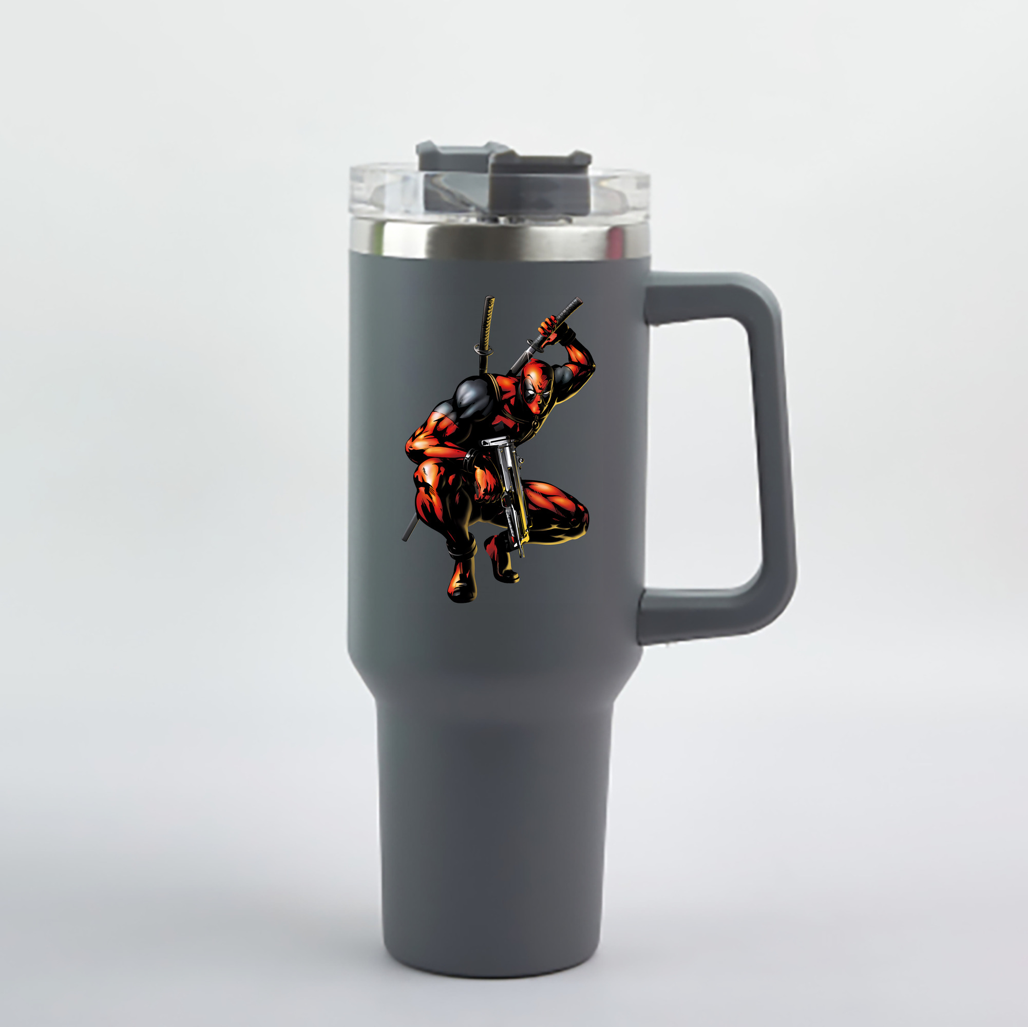 （画像用） Deadpool デッドプール 1200mL車用タンブラー - クリスタルステッカー（プラスチックストロー付き）