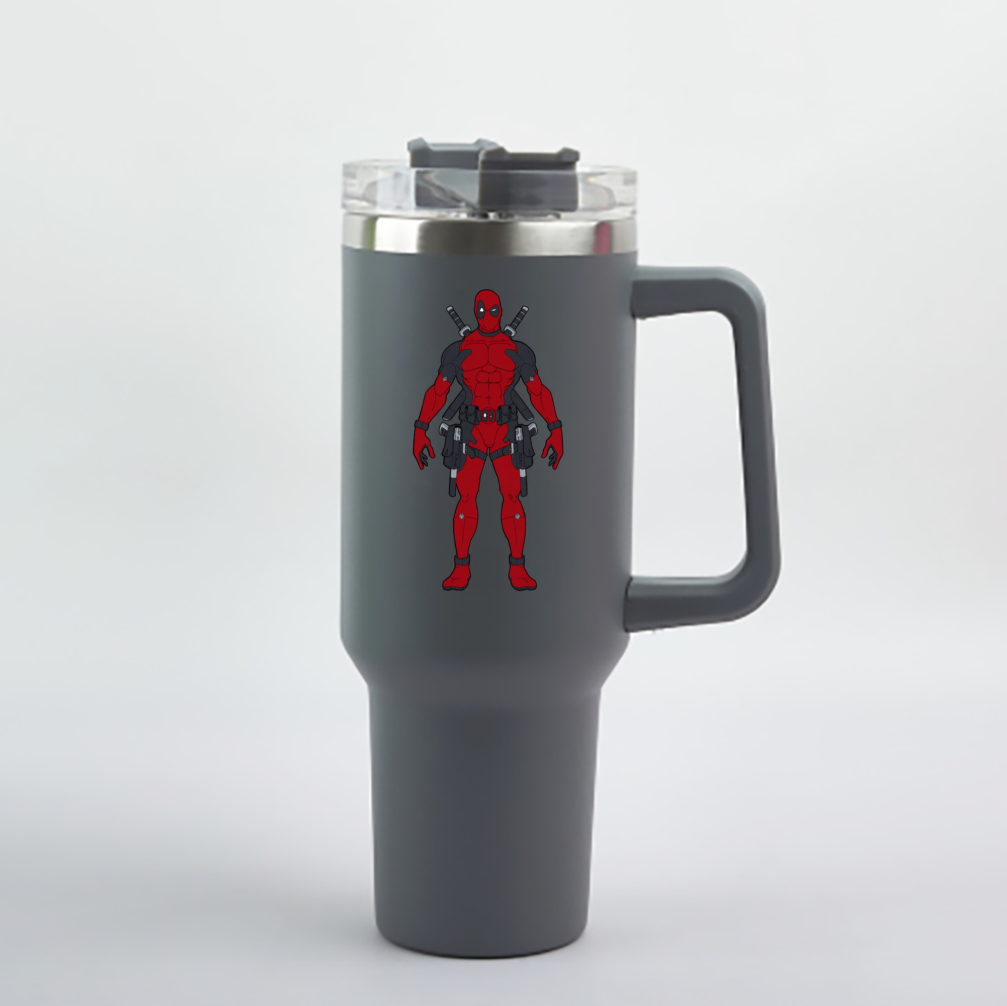 （画像用） Deadpool デッドプール 1200mL車用タンブラー - クリスタルステッカー（プラスチックストロー付き）