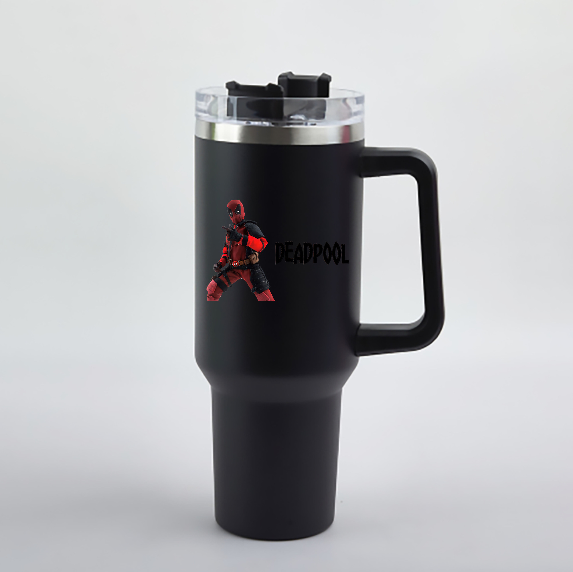 （画像用） Deadpool デッドプール 1200mL車用タンブラー - クリスタルステッカー（プラスチックストロー付き）
