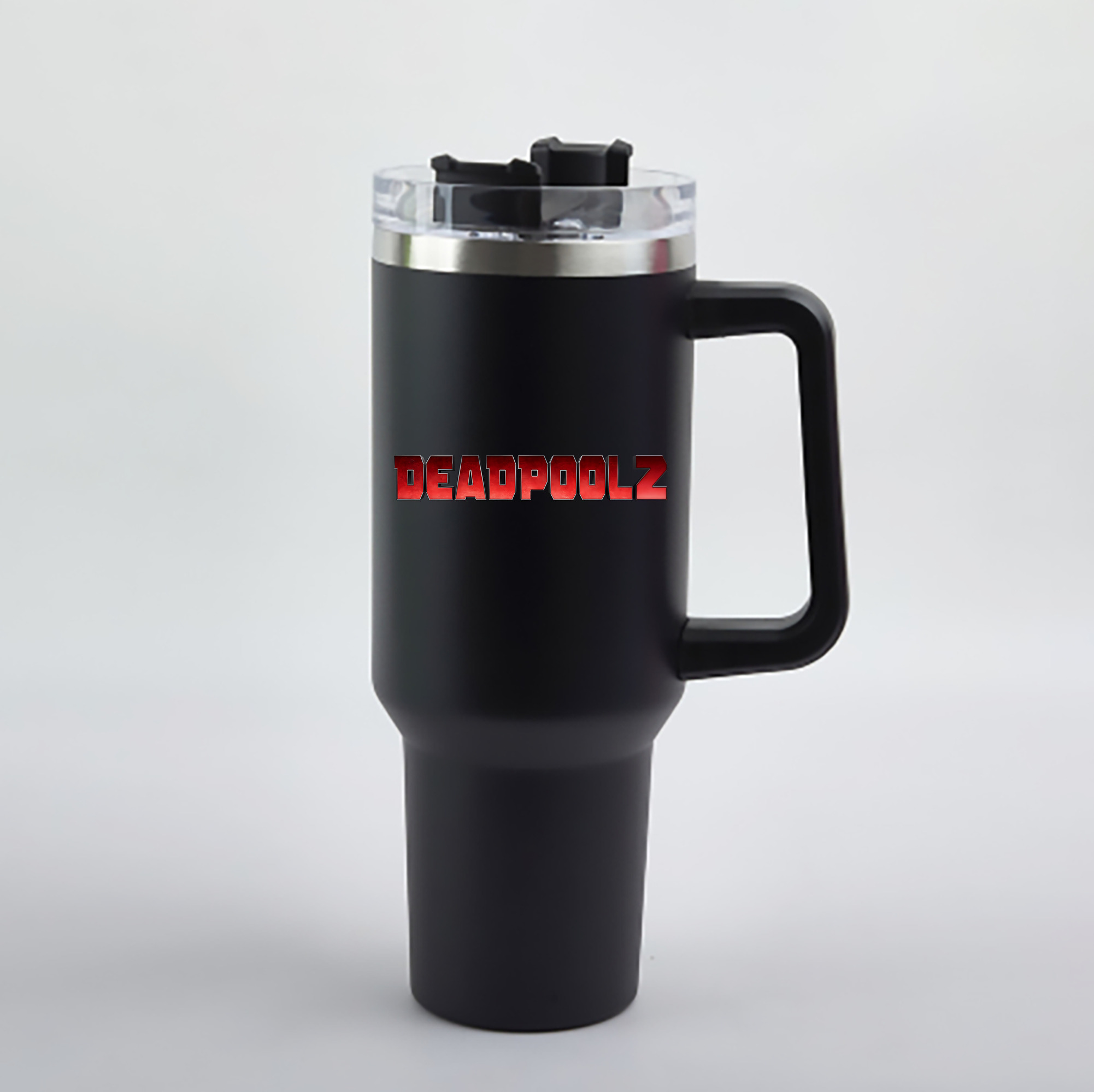 （画像用） Deadpool デッドプール 1200mL車用タンブラー - クリスタルステッカー（プラスチックストロー付き）