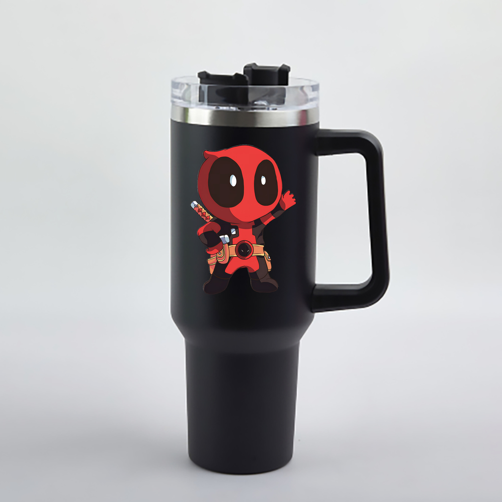 （画像用） Deadpool デッドプール 1200mL車用タンブラー - クリスタルステッカー（プラスチックストロー付き）
