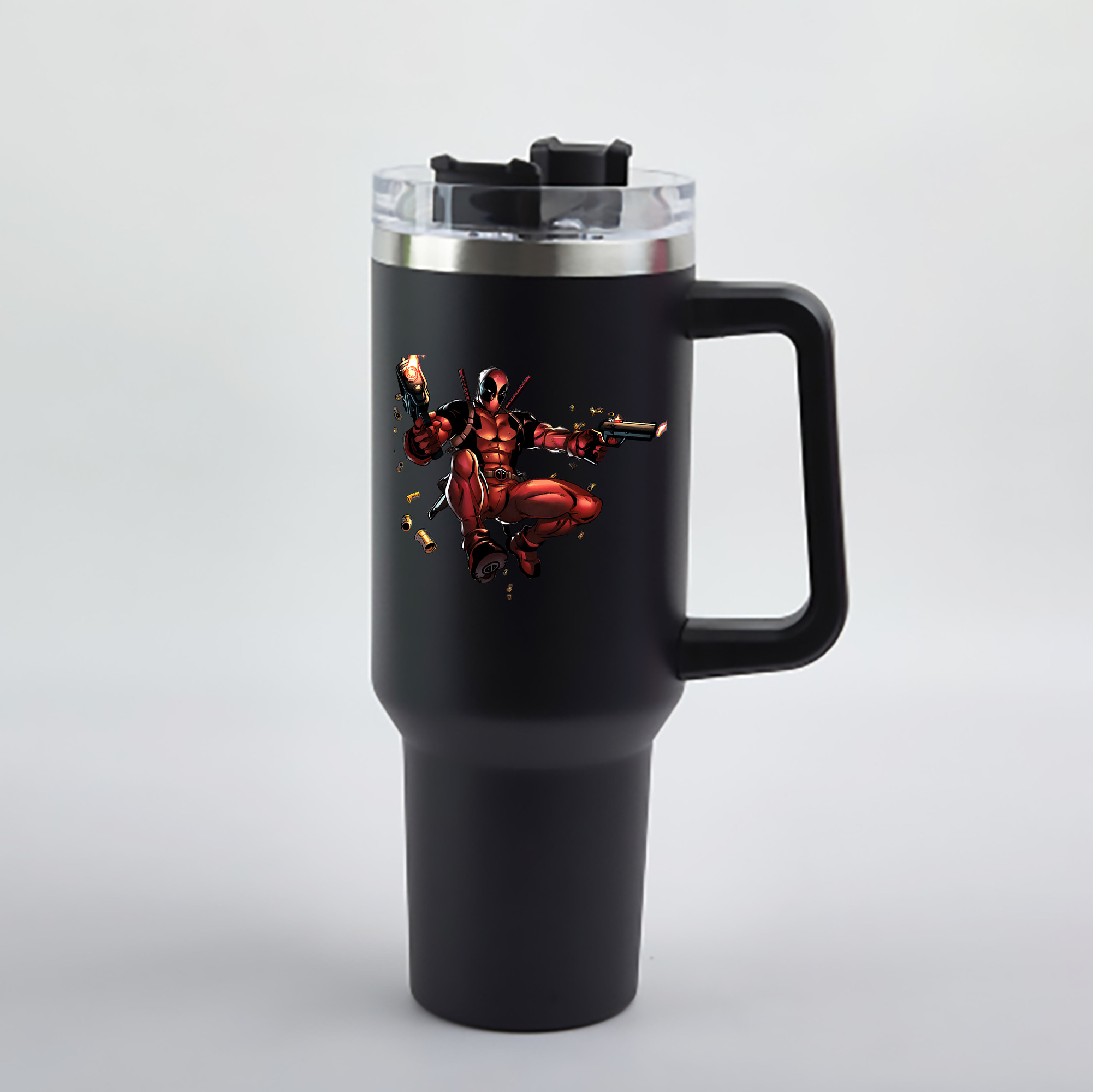 （画像用） Deadpool デッドプール 1200mL車用タンブラー - クリスタルステッカー（プラスチックストロー付き）
