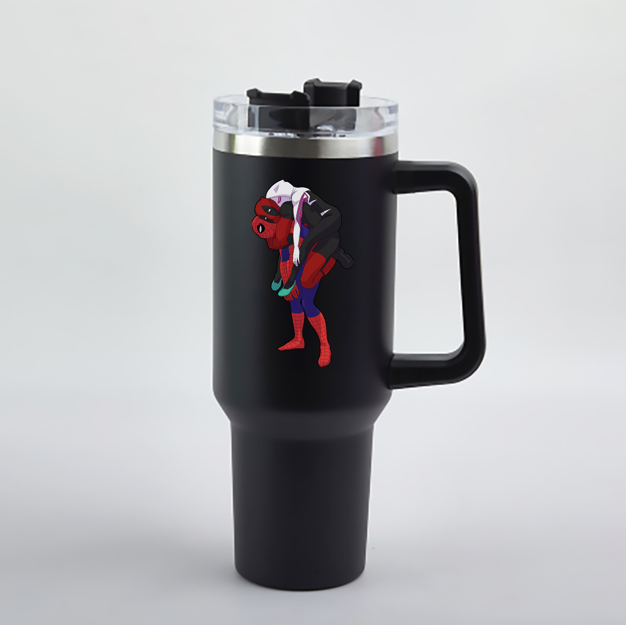 （画像用） Deadpool デッドプール 1200mL車用タンブラー - クリスタルステッカー（プラスチックストロー付き）