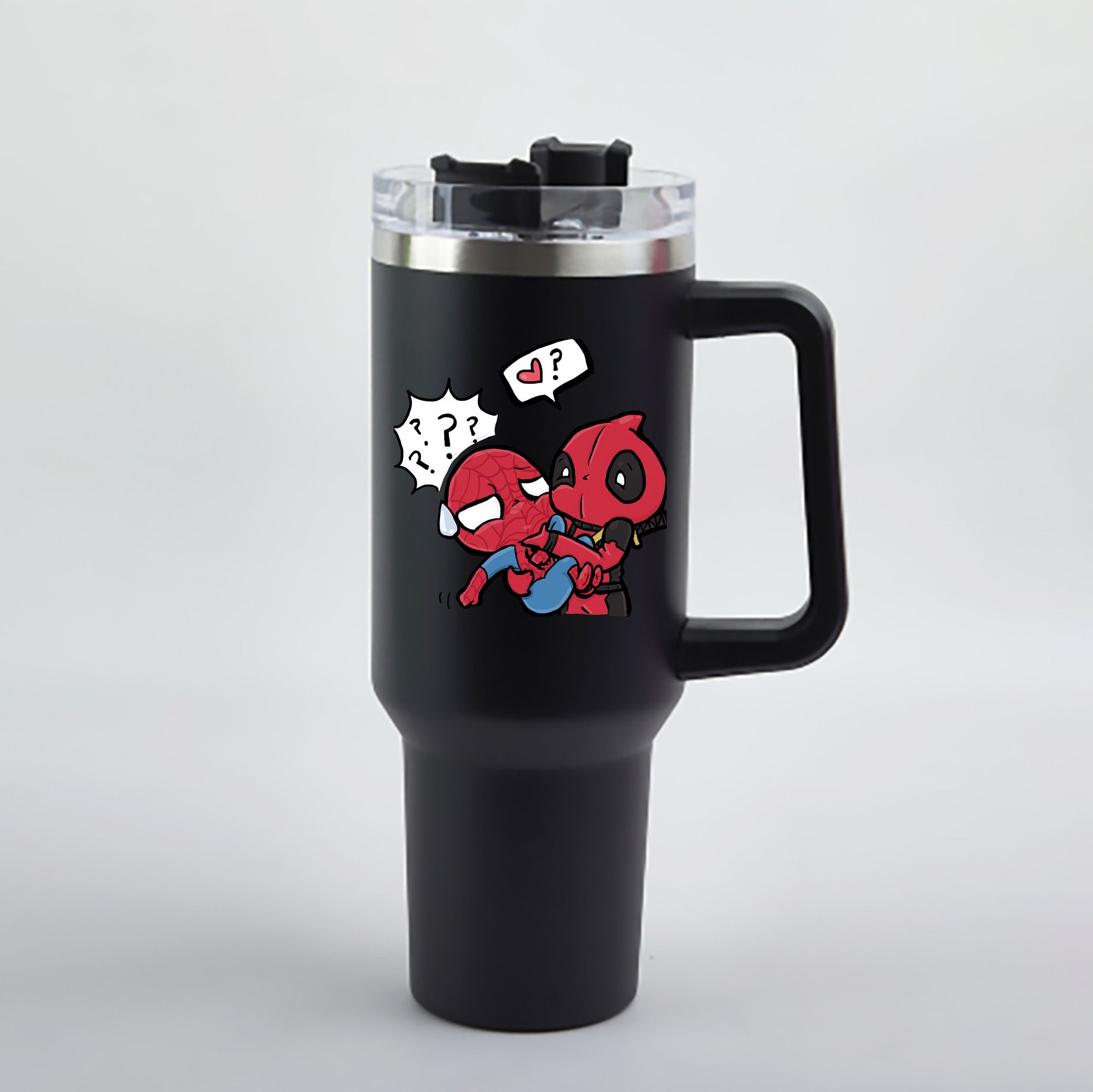 （画像用） Deadpool デッドプール 1200mL車用タンブラー - クリスタルステッカー（プラスチックストロー付き）