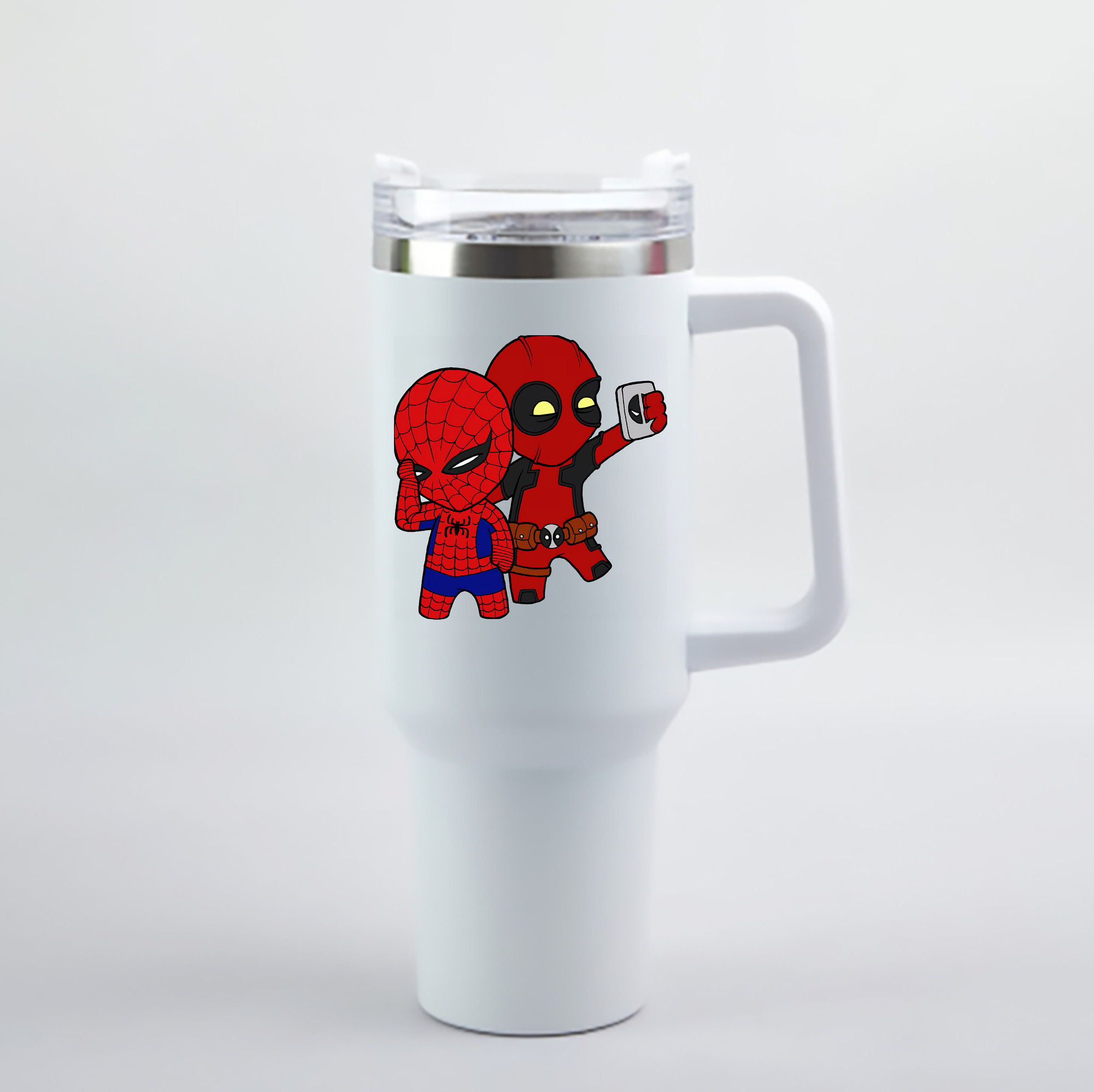 （画像用） Deadpool デッドプール 1200mL車用タンブラー - クリスタルステッカー（プラスチックストロー付き）