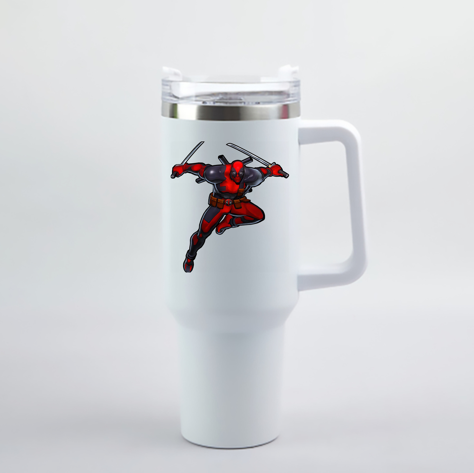 （画像用） Deadpool デッドプール 1200mL車用タンブラー - クリスタルステッカー（プラスチックストロー付き）