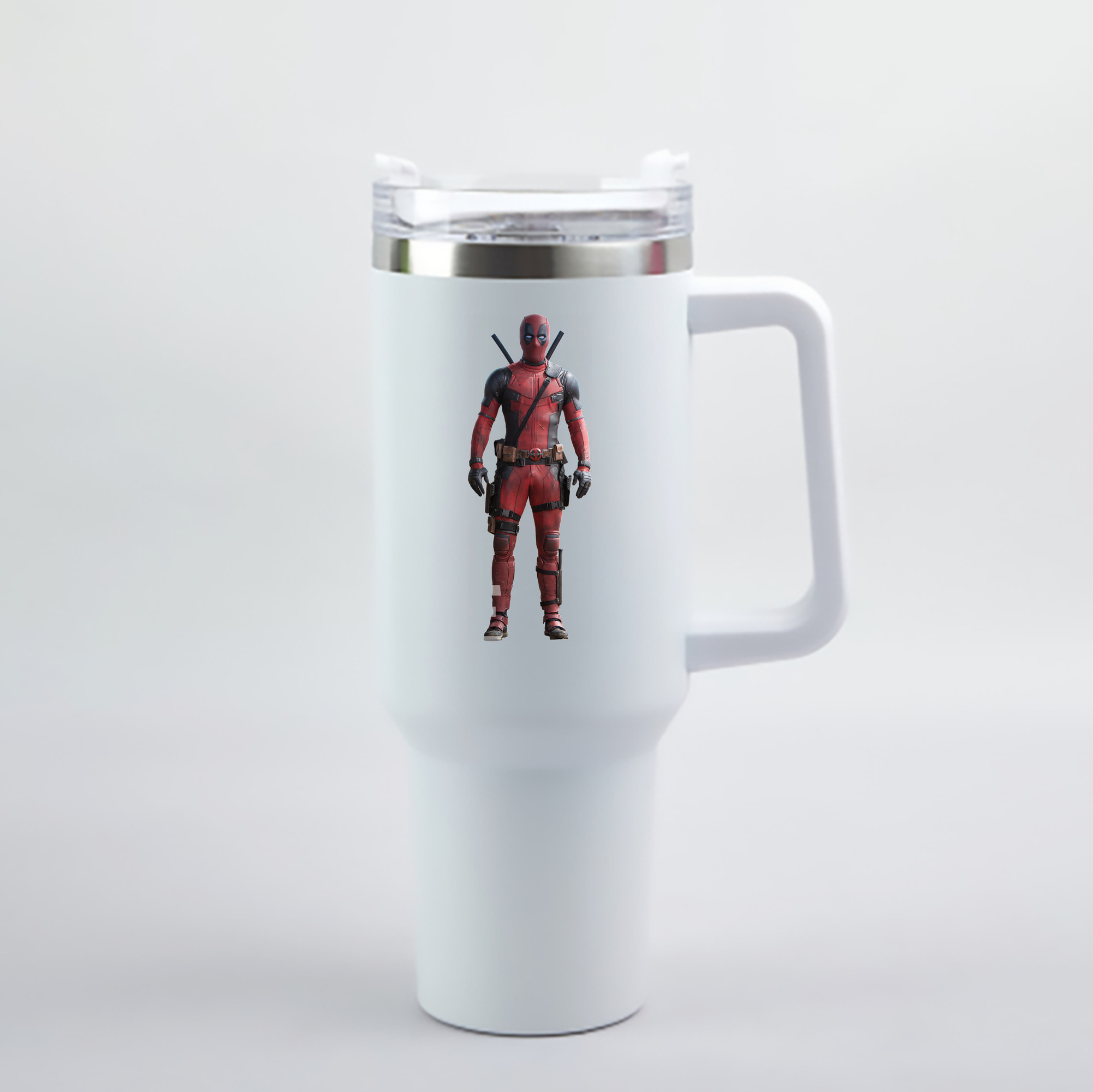 （画像用） Deadpool デッドプール 1200mL車用タンブラー - クリスタルステッカー（プラスチックストロー付き）