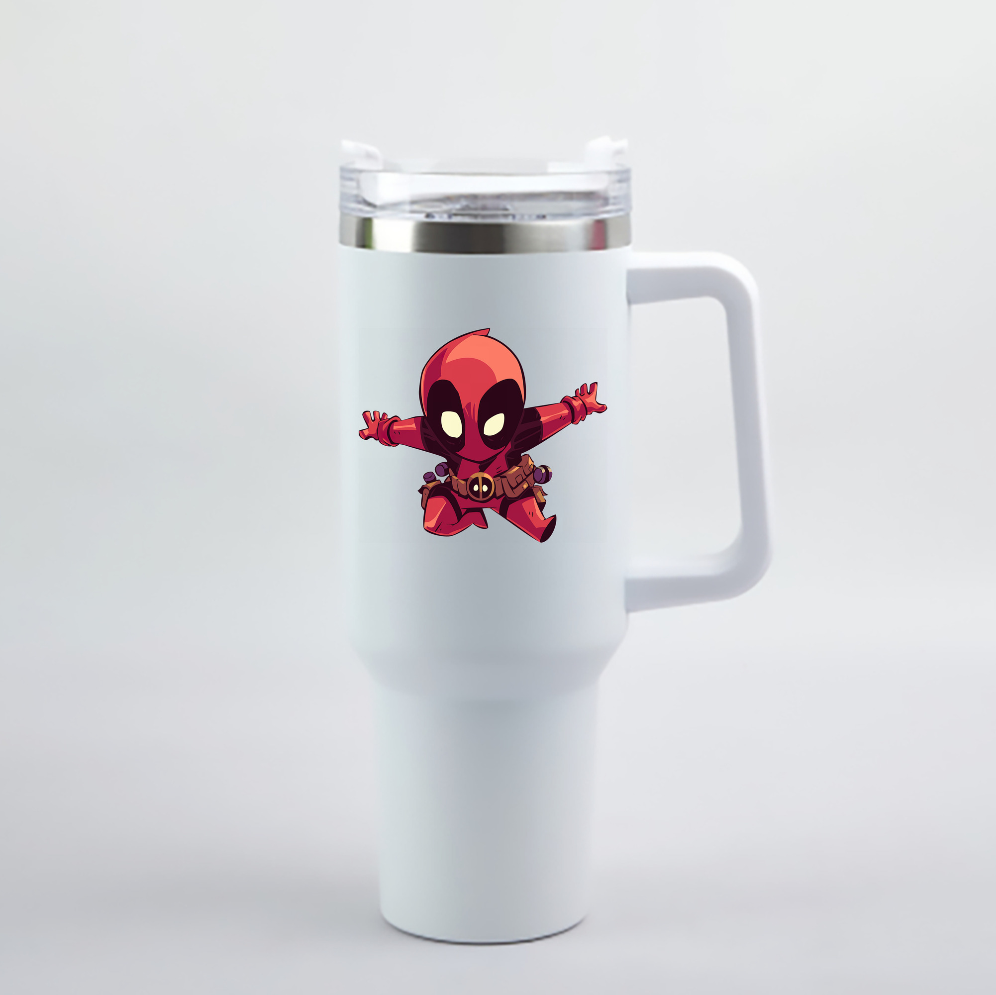 （画像用） Deadpool デッドプール 1200mL車用タンブラー - クリスタルステッカー（プラスチックストロー付き）