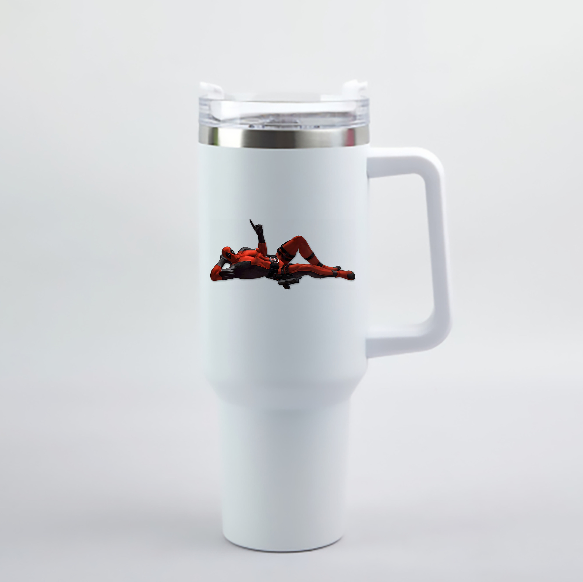 （画像用） Deadpool デッドプール 1200mL車用タンブラー - クリスタルステッカー（プラスチックストロー付き）