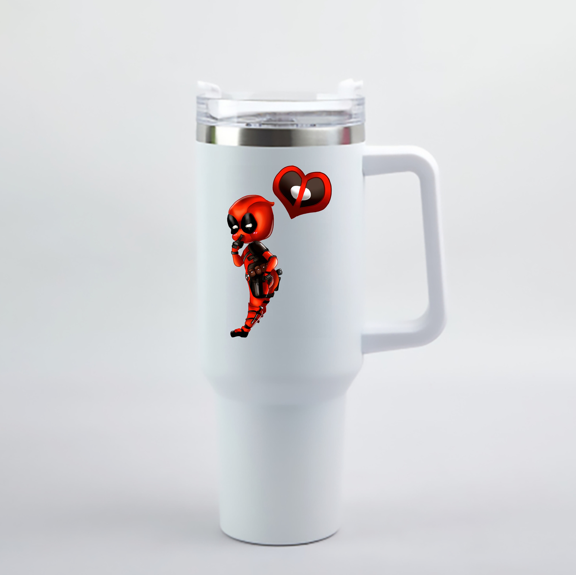 （画像用） Deadpool デッドプール 1200mL車用タンブラー - クリスタルステッカー（プラスチックストロー付き）